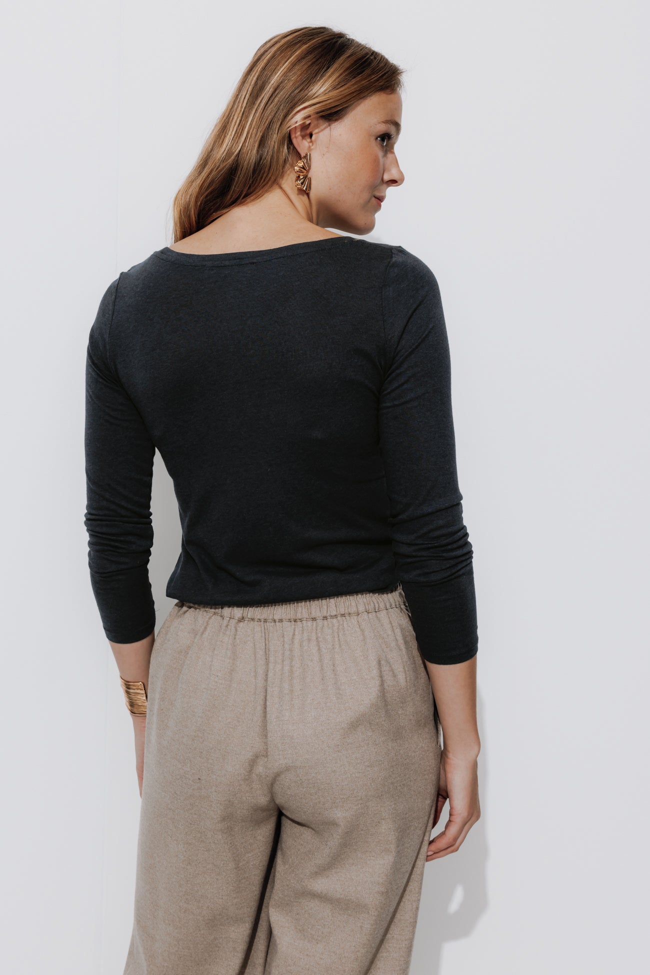 Round-neck top - Ecru