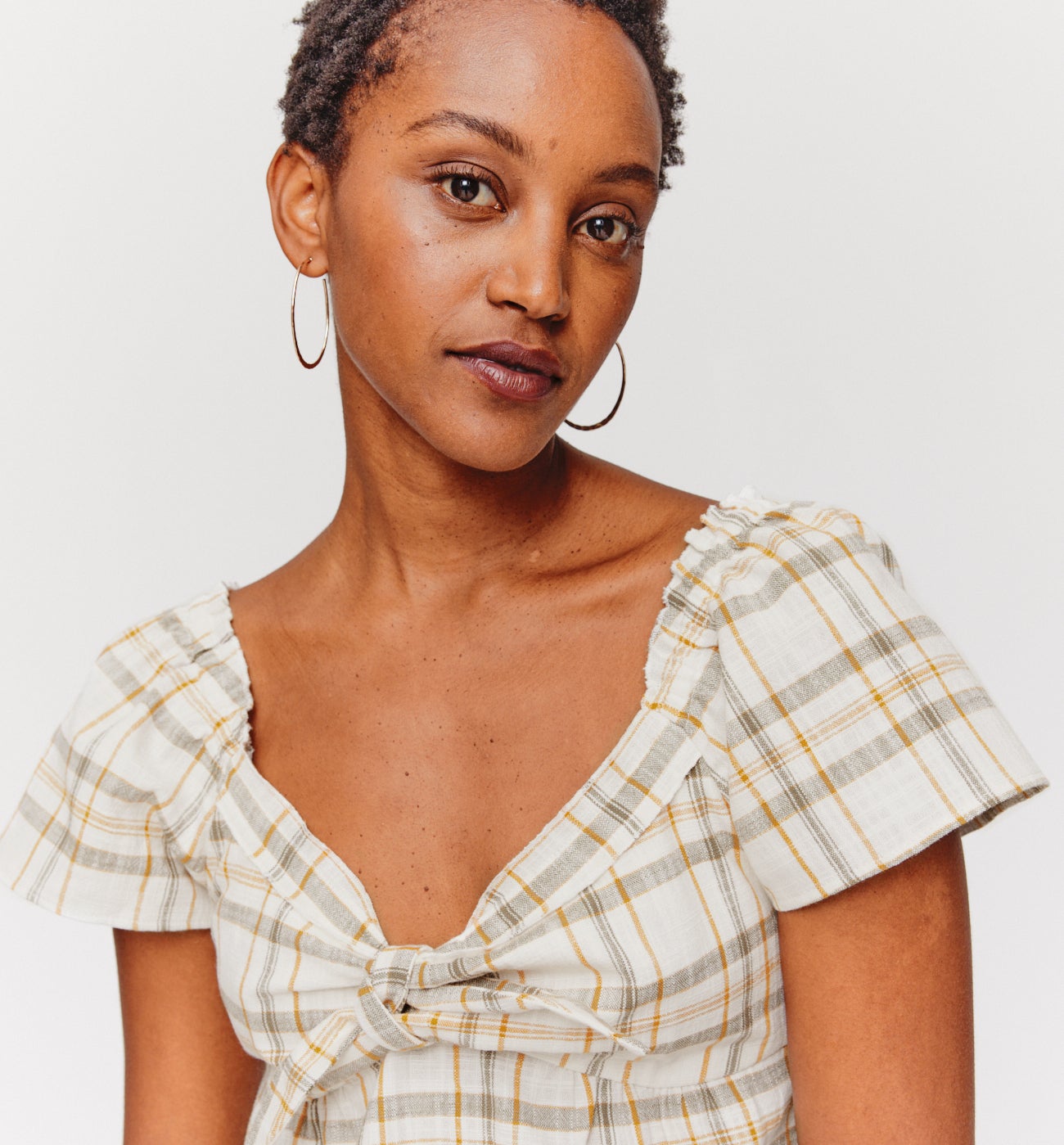 Checked blouse - Ecru checks