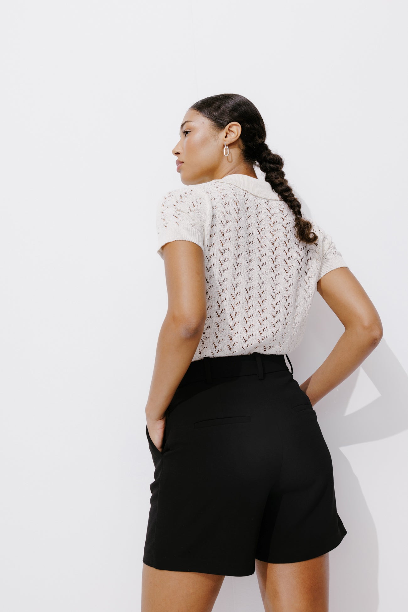 High-waist shorts - Black