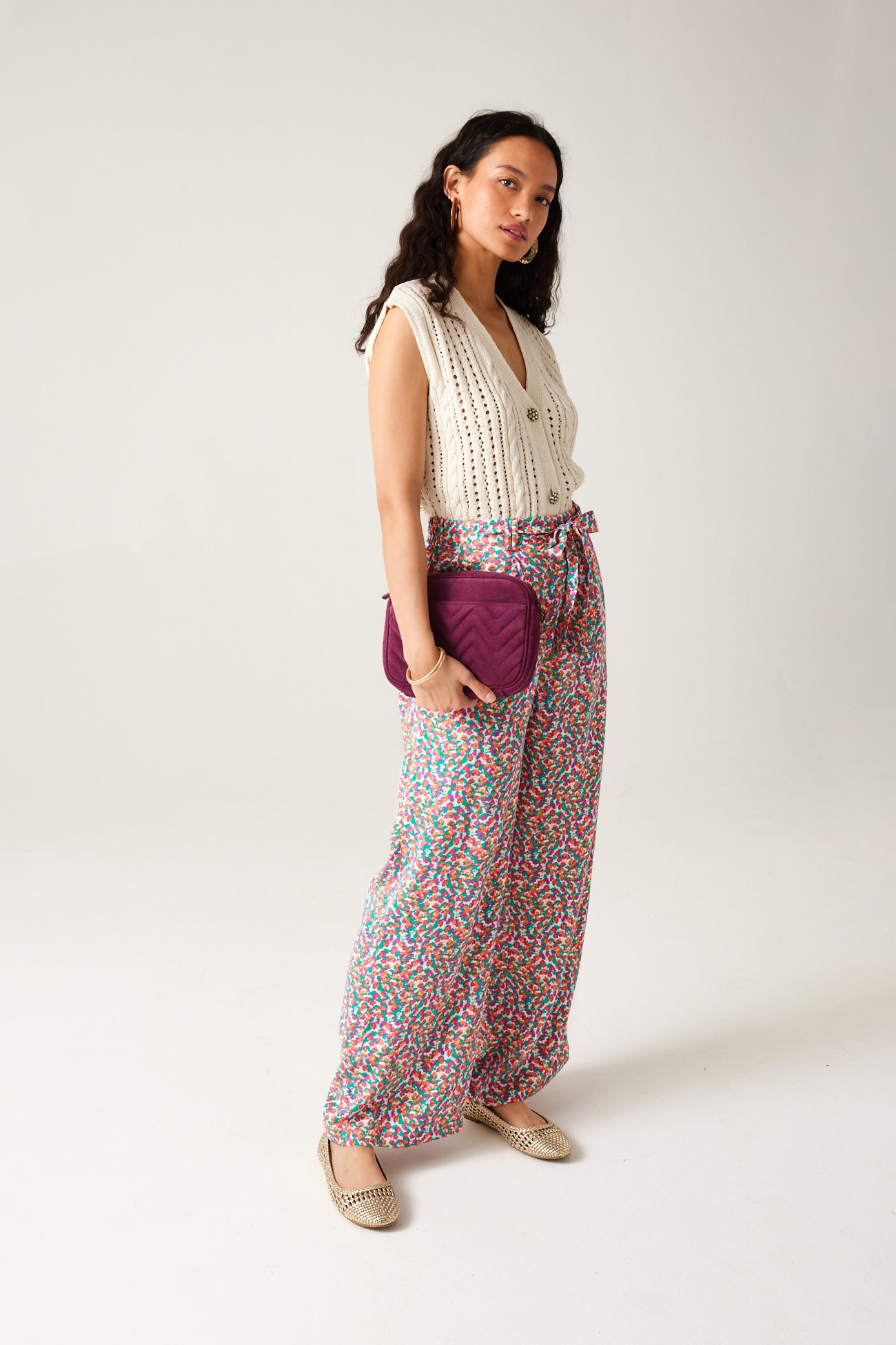 High-waist wideleg trousers - Blue