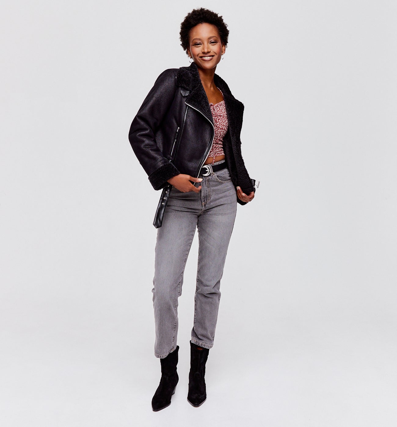 Cropped voile top - Multicolour print