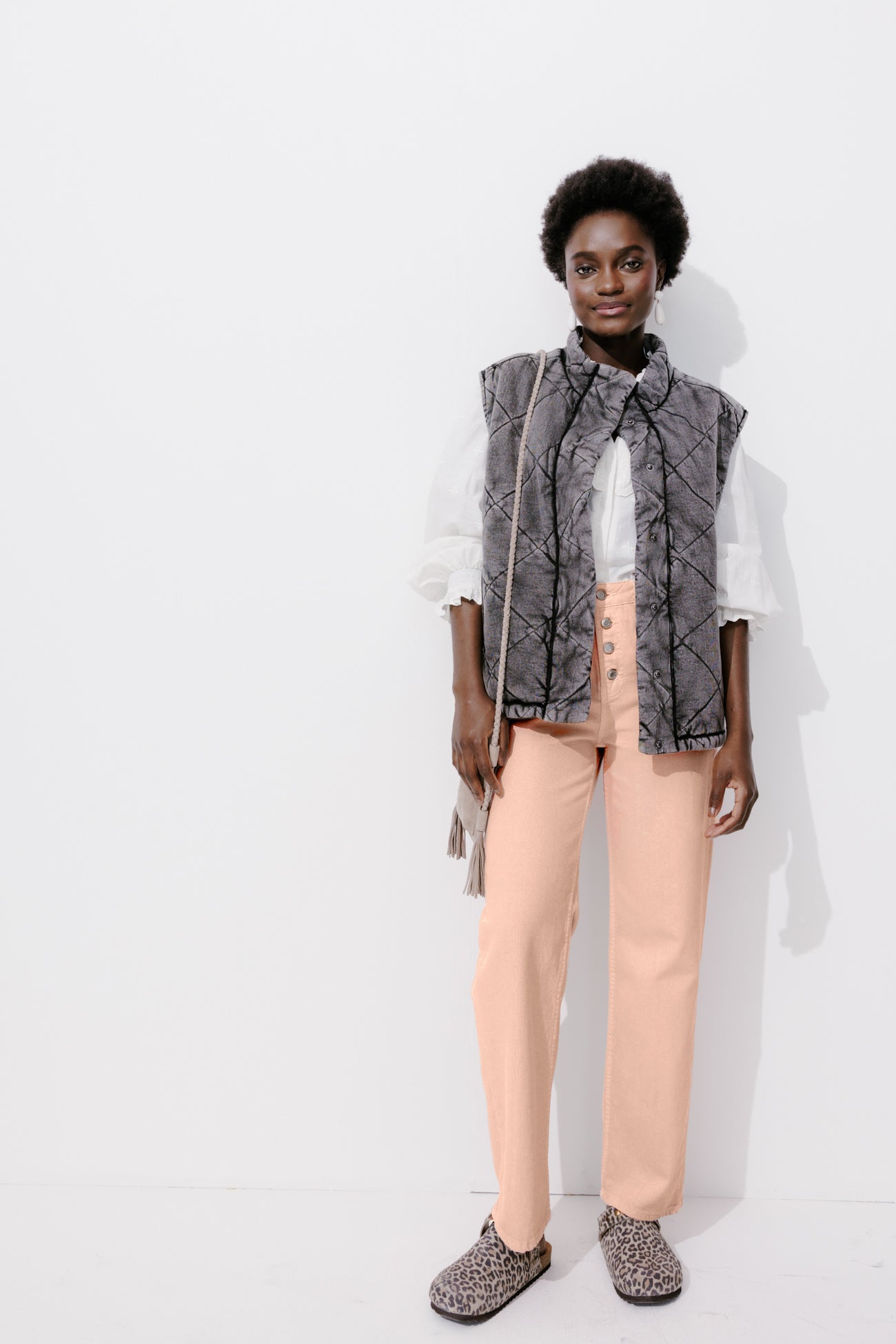 Button fly jeans - Light salmon pink