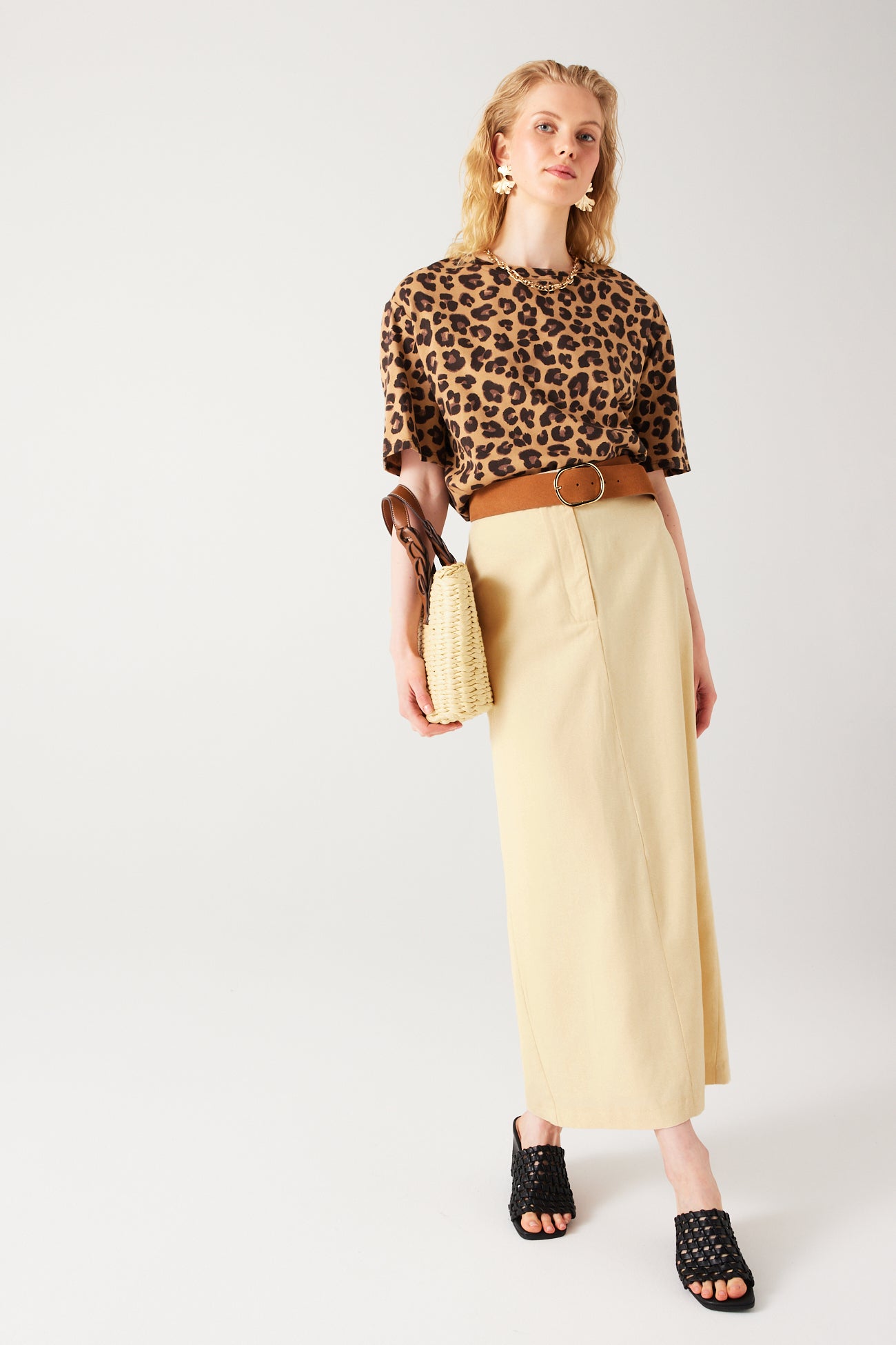 Long lyocell skirt - Ecru