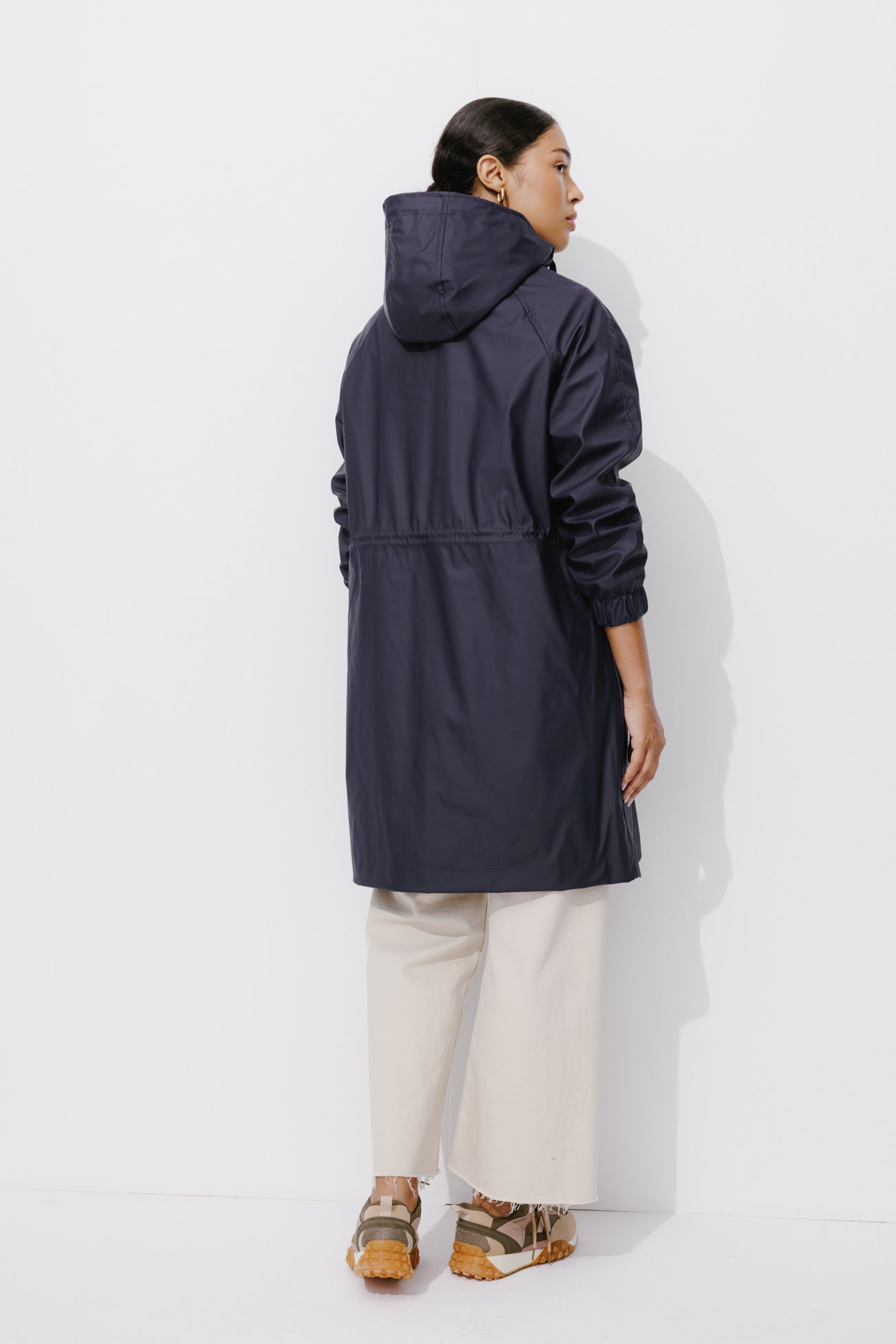 Shower-resistant parka - Navy blue