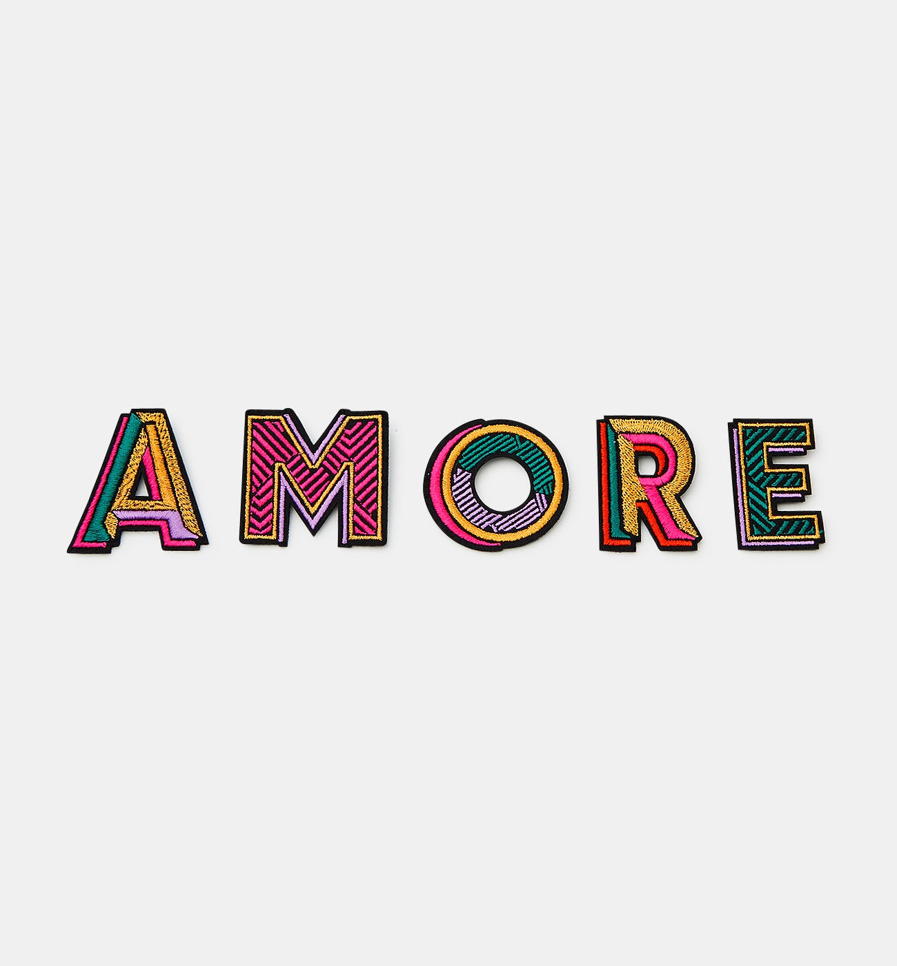 A.M.O.R.E. brooches - Multicolour print