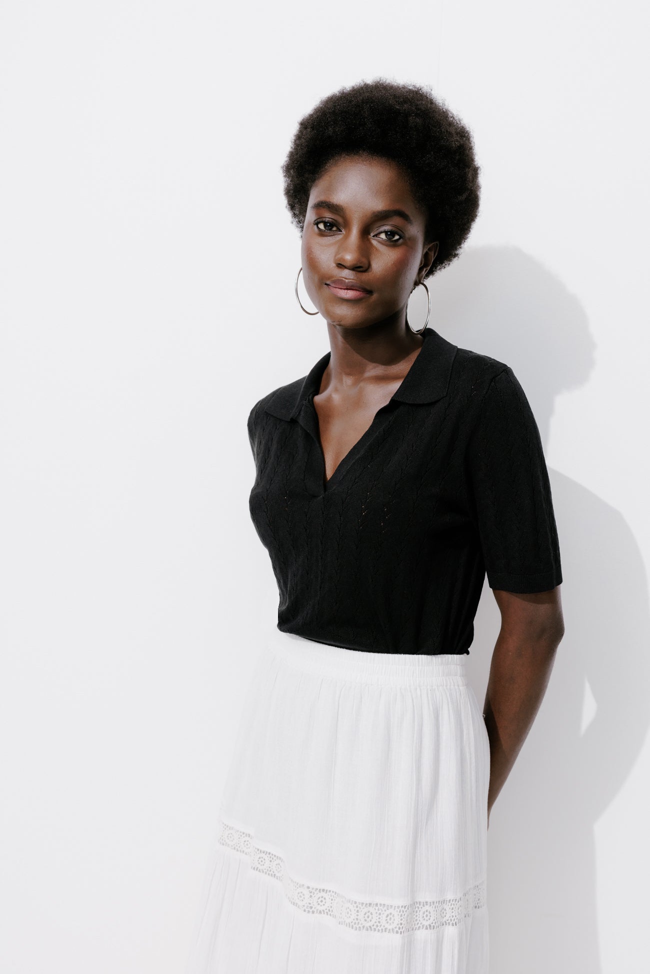 Short-sleeved polo shirt - Ecru