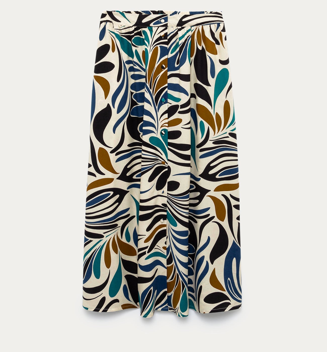 Patterned midi skirt - Beige print