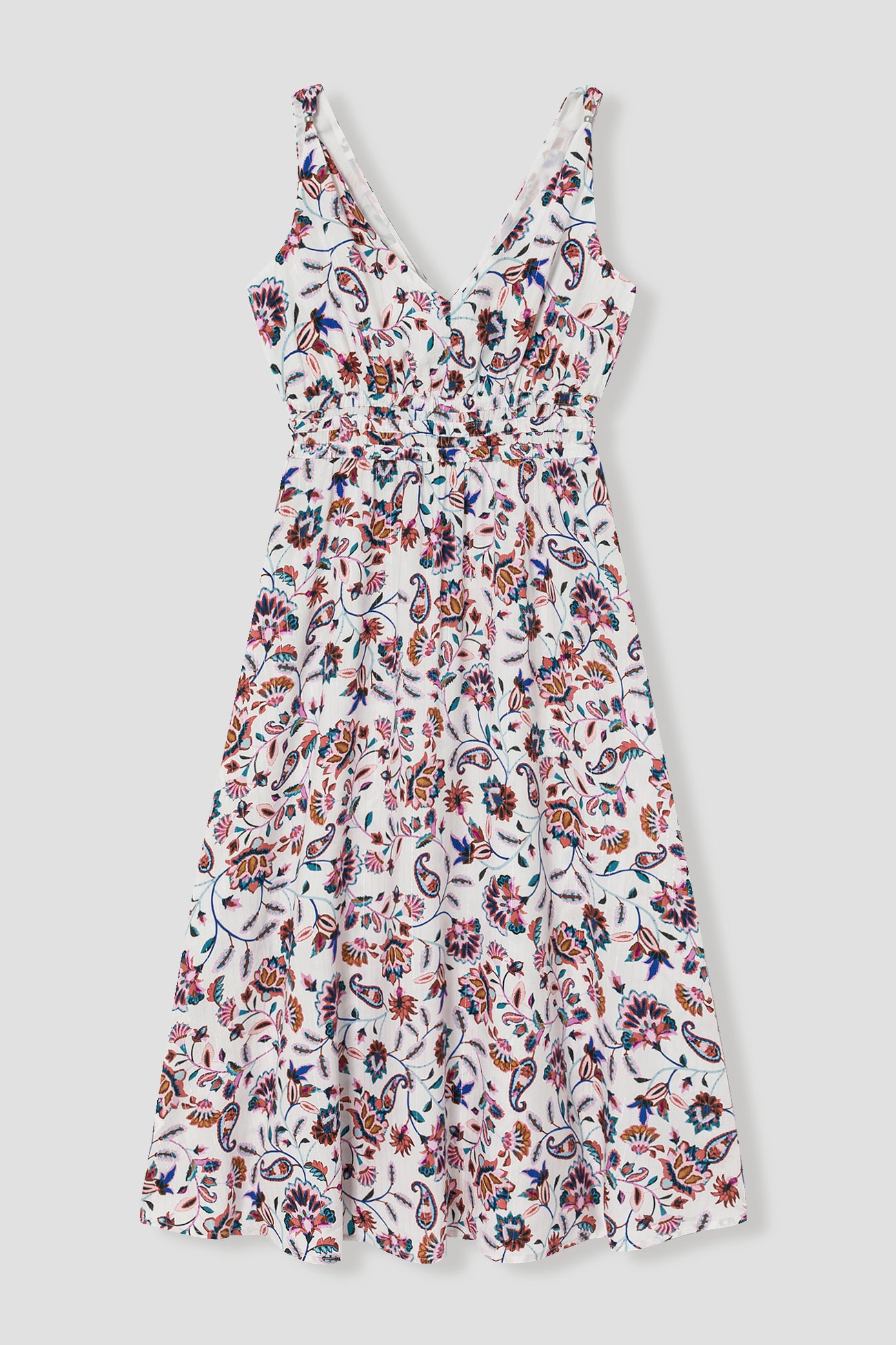 Patterned mid-length dress - Yellow print