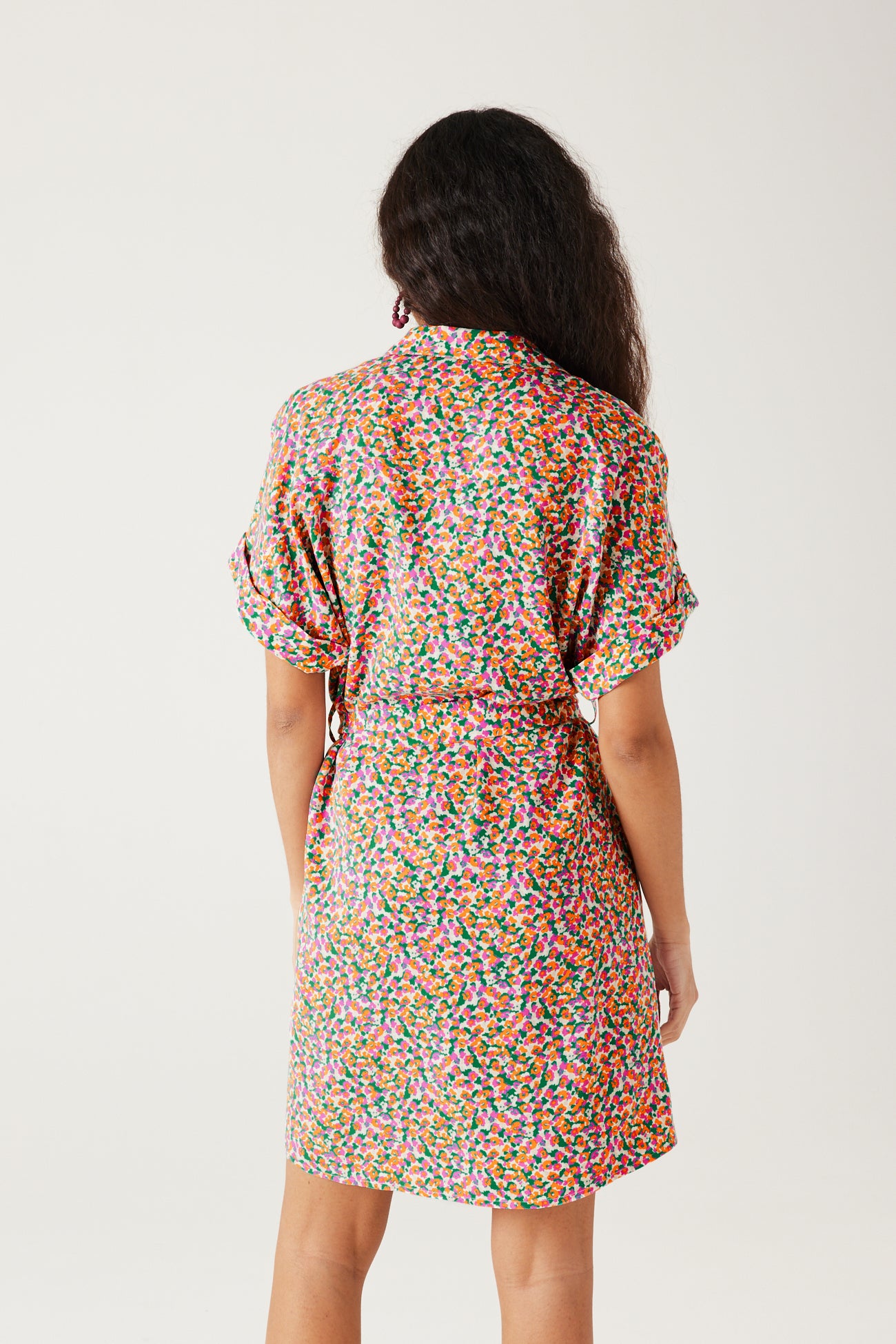 Short unicolour dress - Camel
