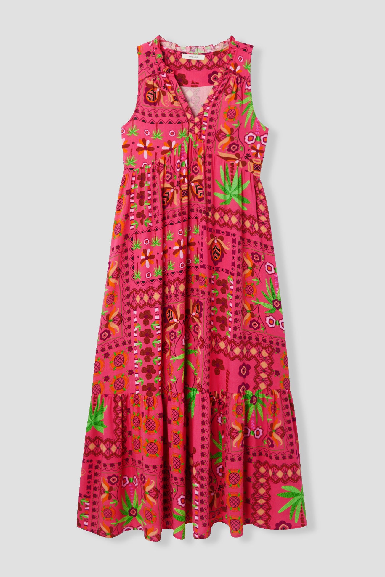 Long patterned dress - Black print