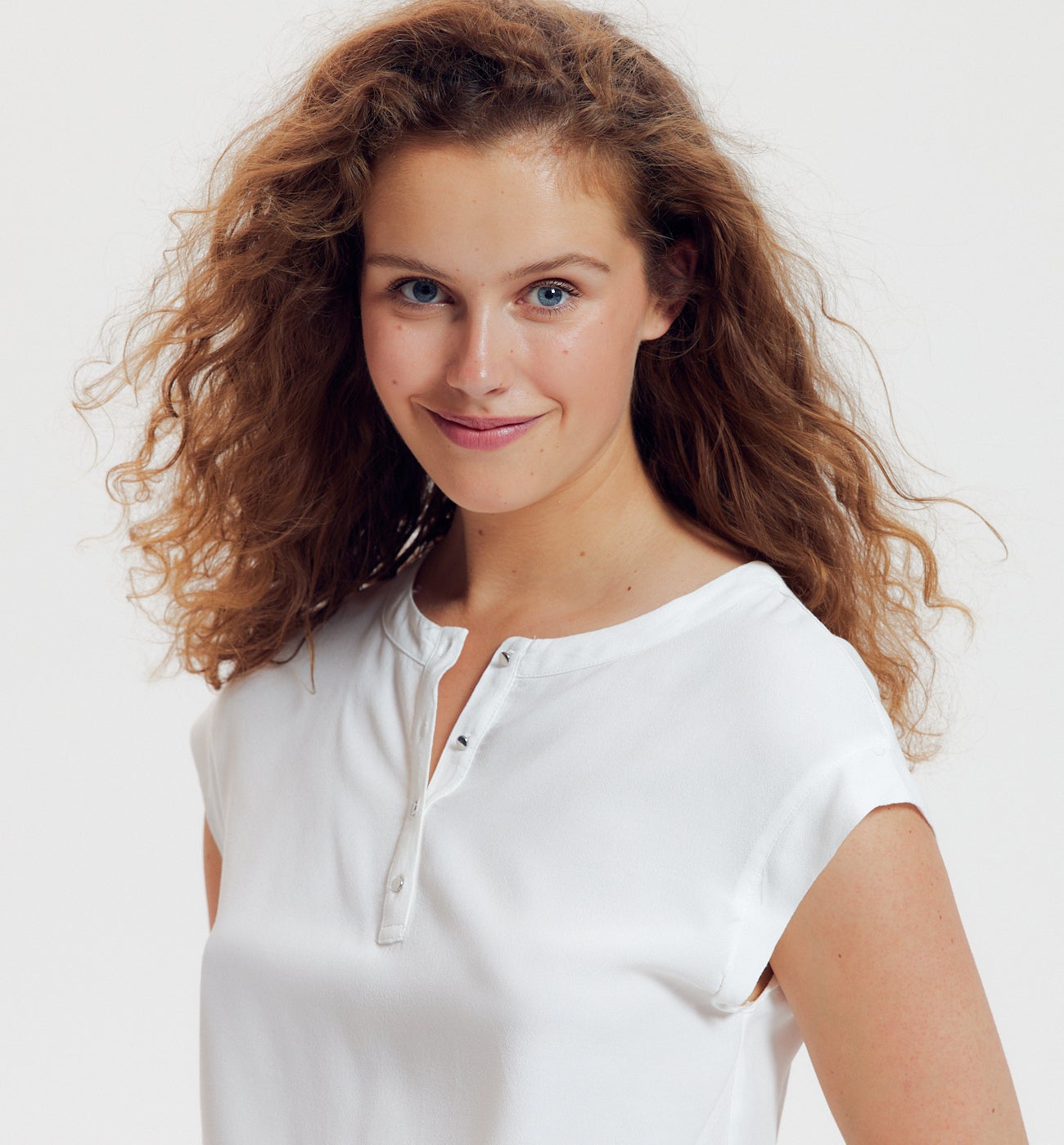 Short-sleeved blouse - Green print