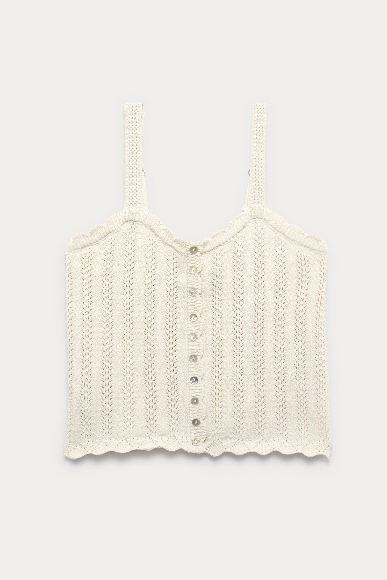Crochet strappy top - Ecru