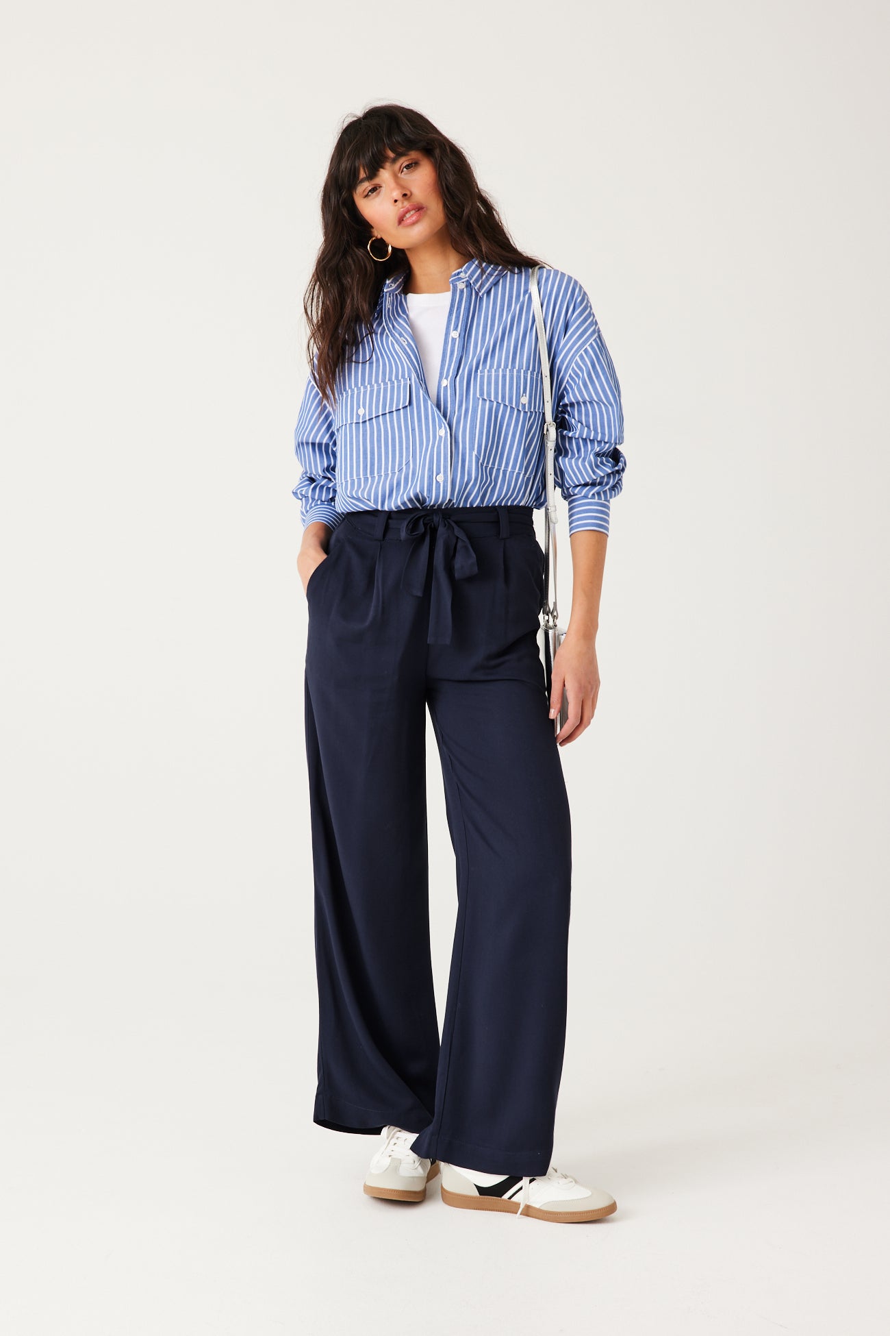High-waist wideleg trousers - Blue
