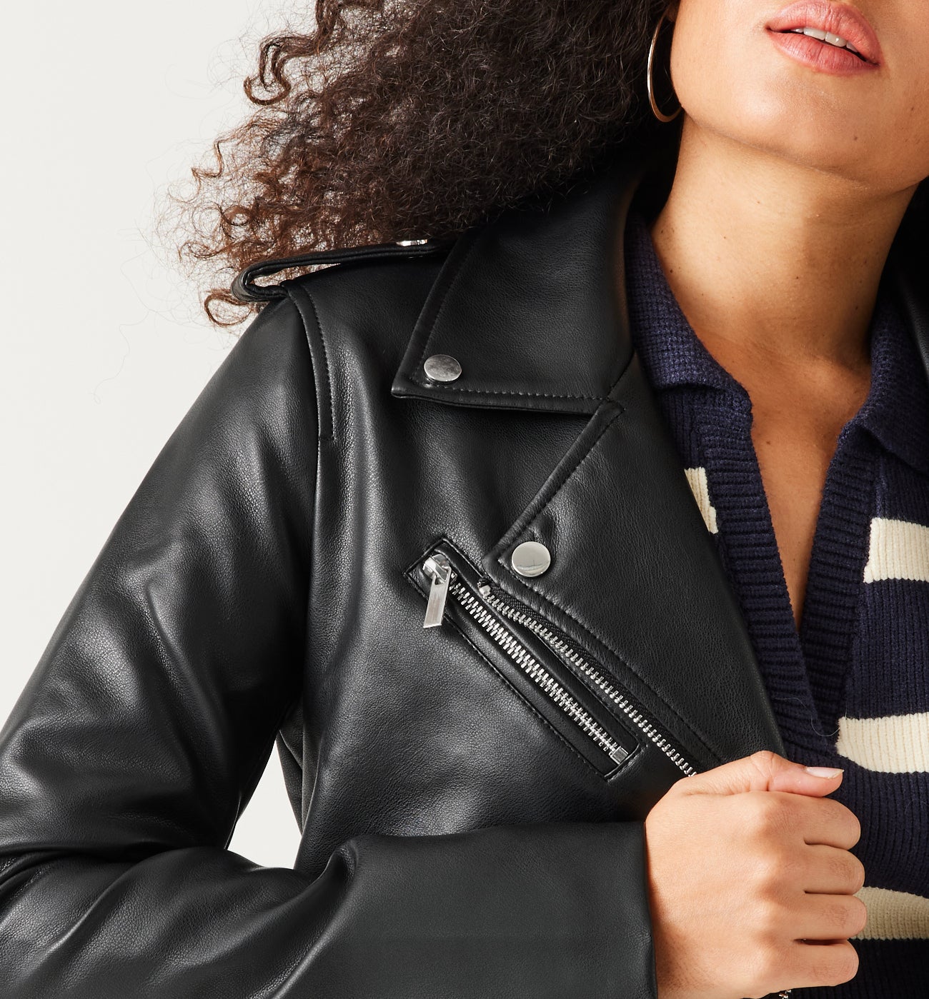 Faux leather jacket - Black