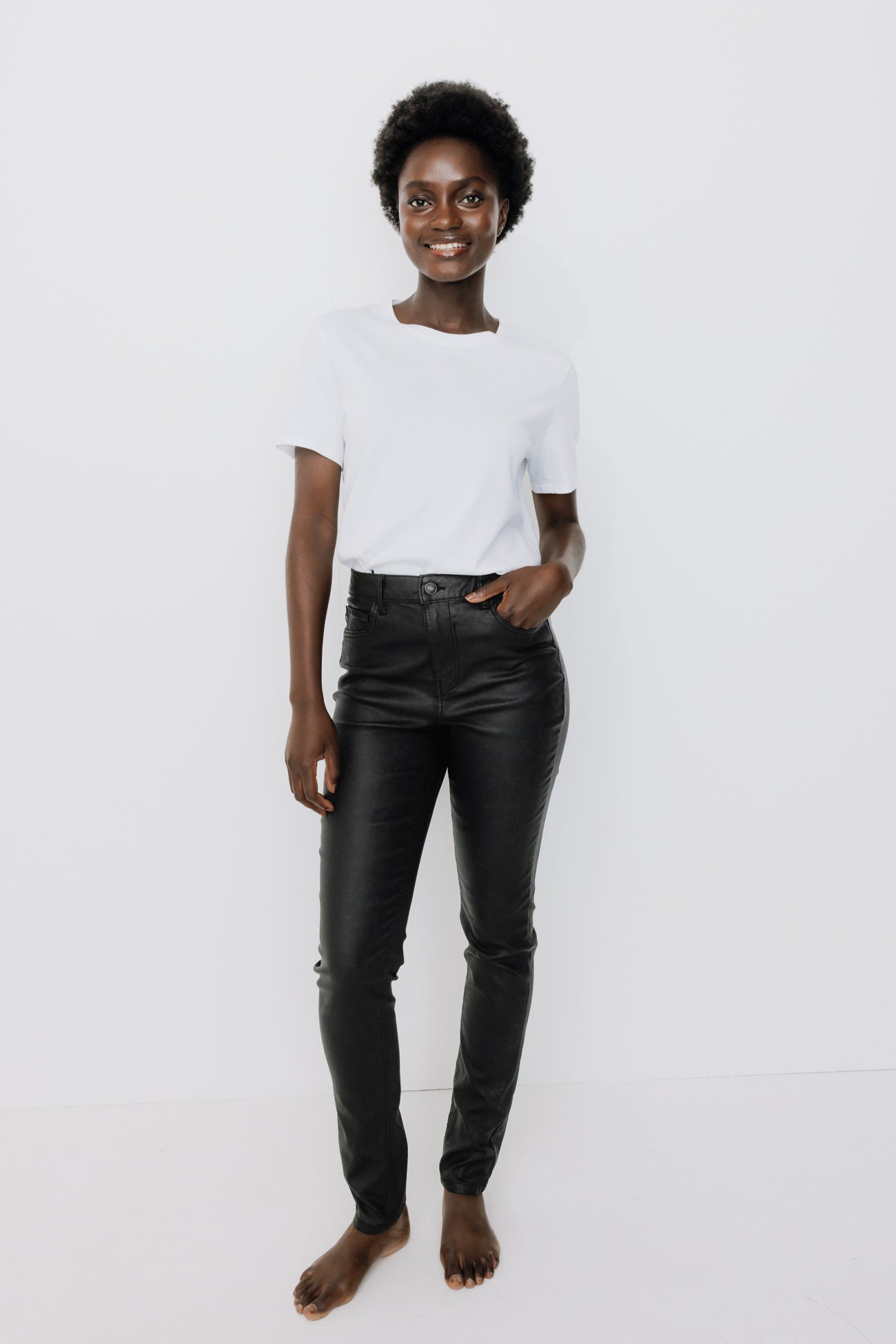 GASPARD coated skinny jeans - Black