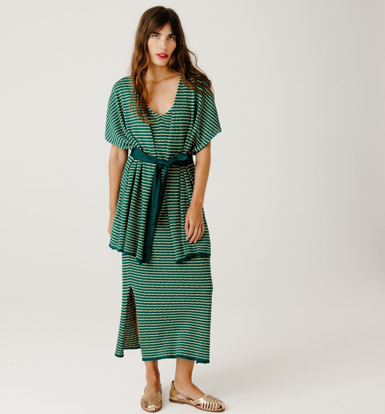 Glitzy striped kimono jacket - Multicolour stripes