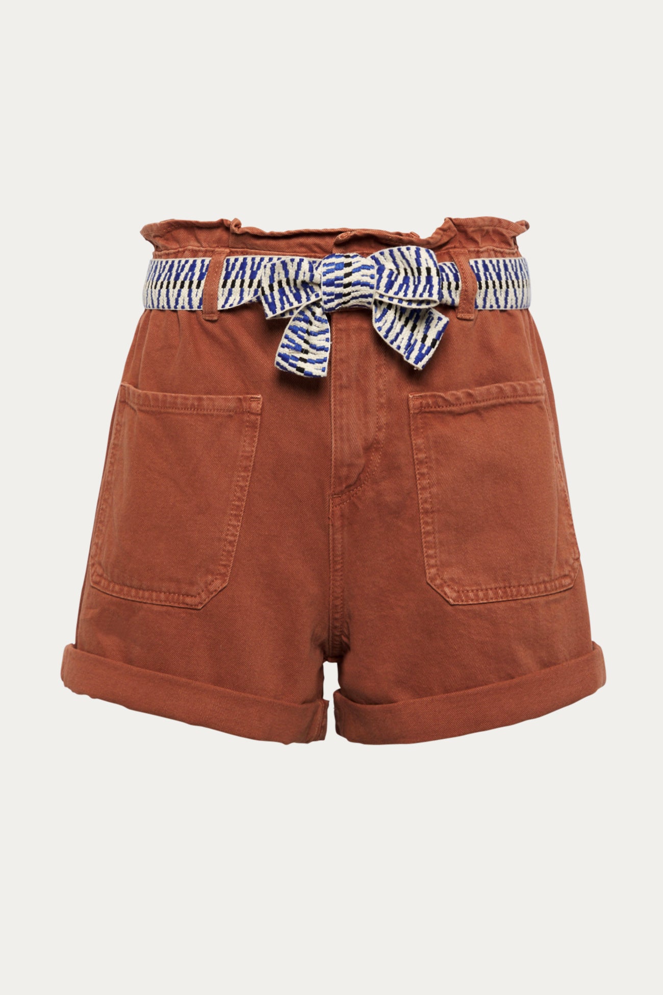 Colour-dyed belted shorts - Sienna