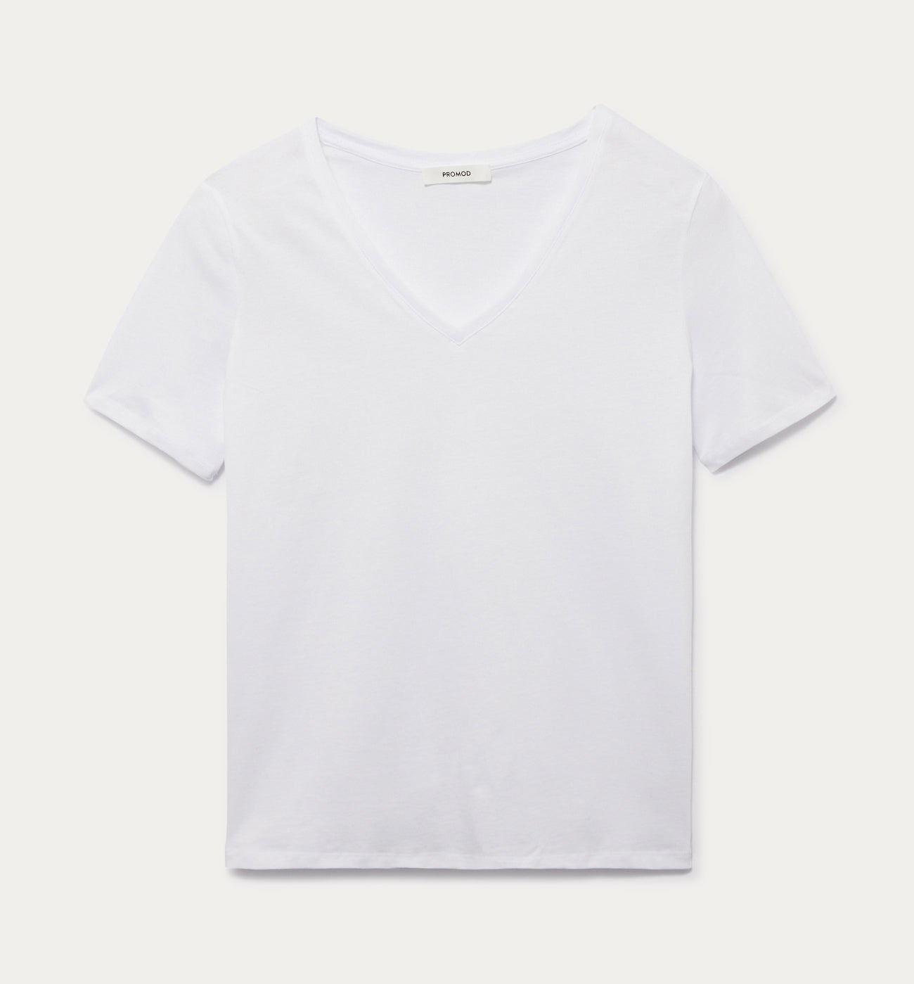 Plain v-neckline top - White