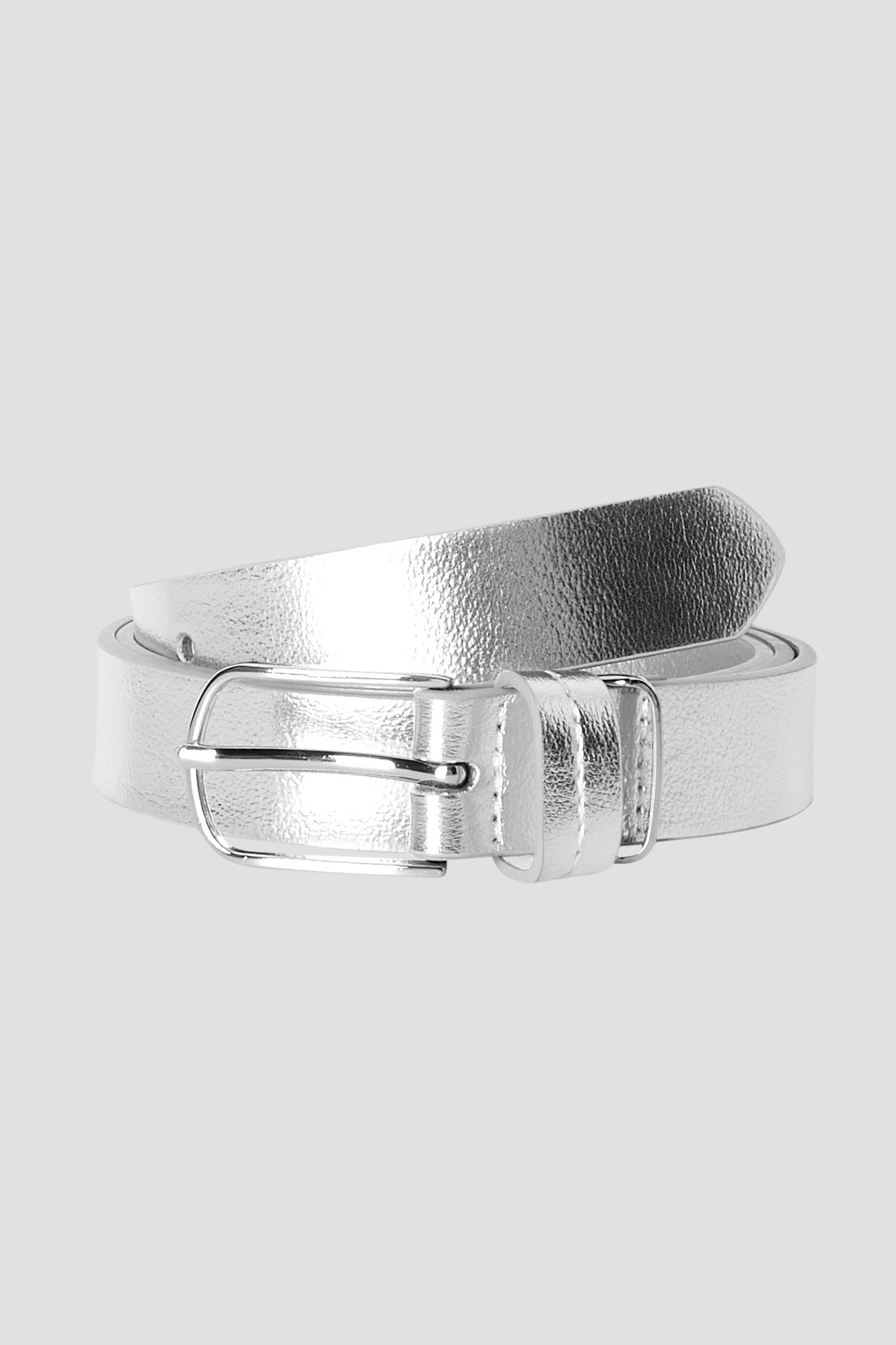 Faux leather glitzy belt - Silver