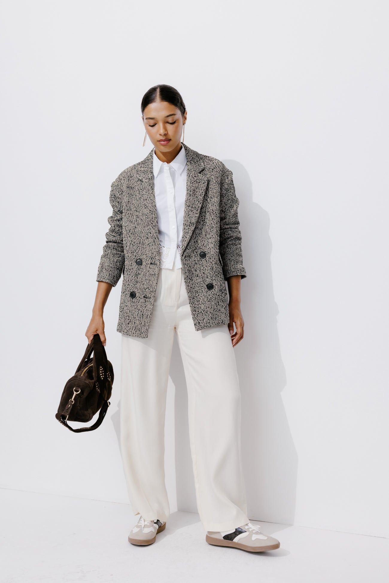 Herringbone blazer - Black print