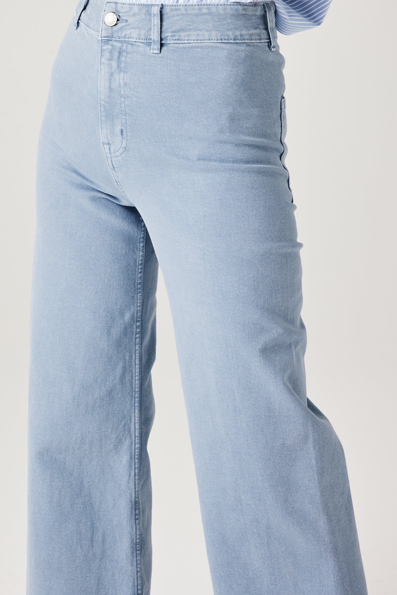 Raw cut high-waist trousers - Blue