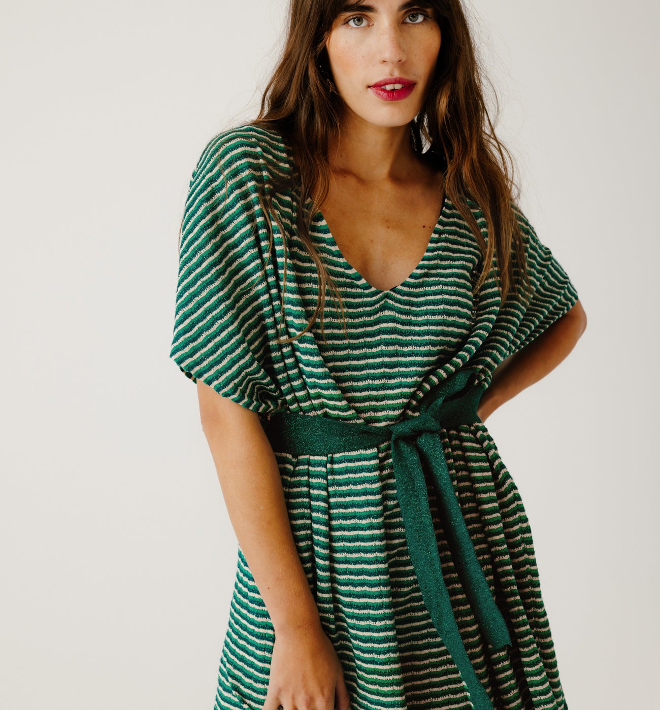 Glitzy striped kimono jacket - Multicolour stripes