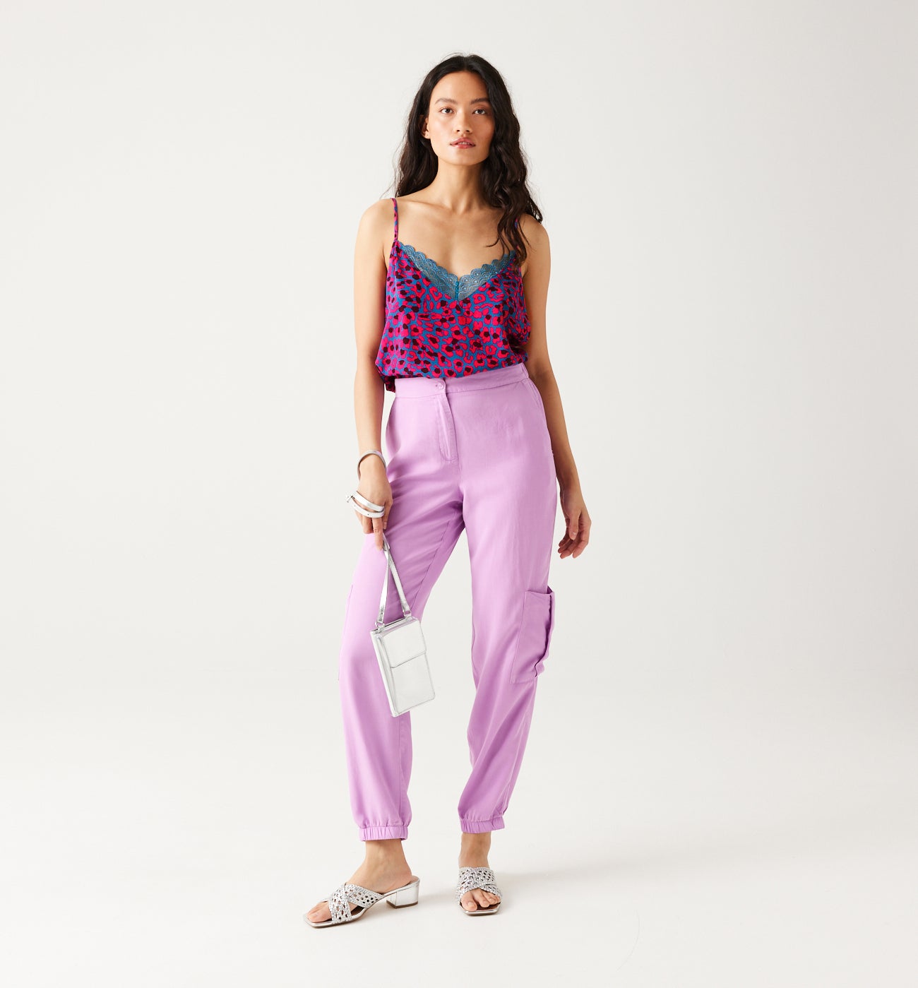 Patterned strappy top - Ecru