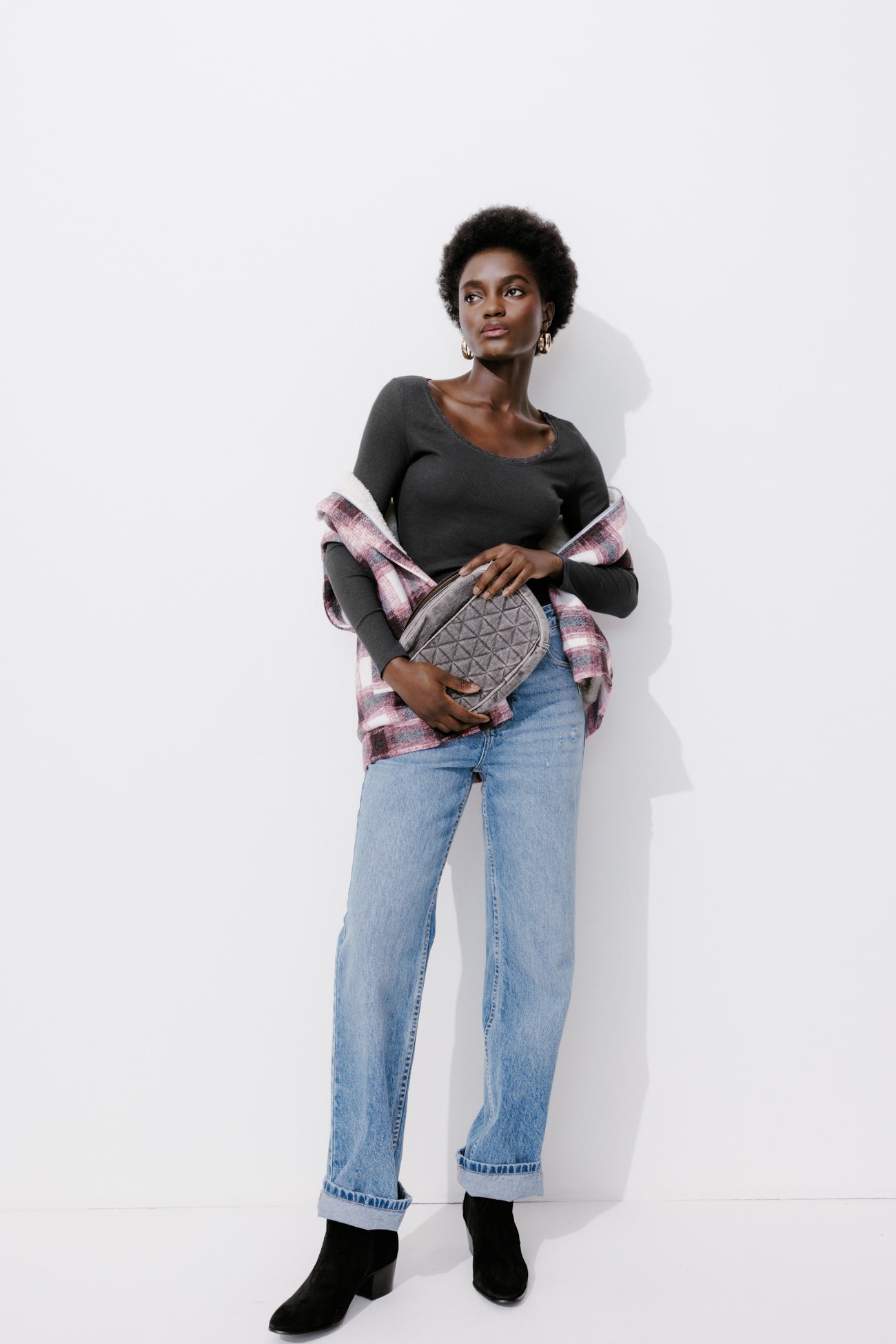 Lace detail ribbed top - Ecru