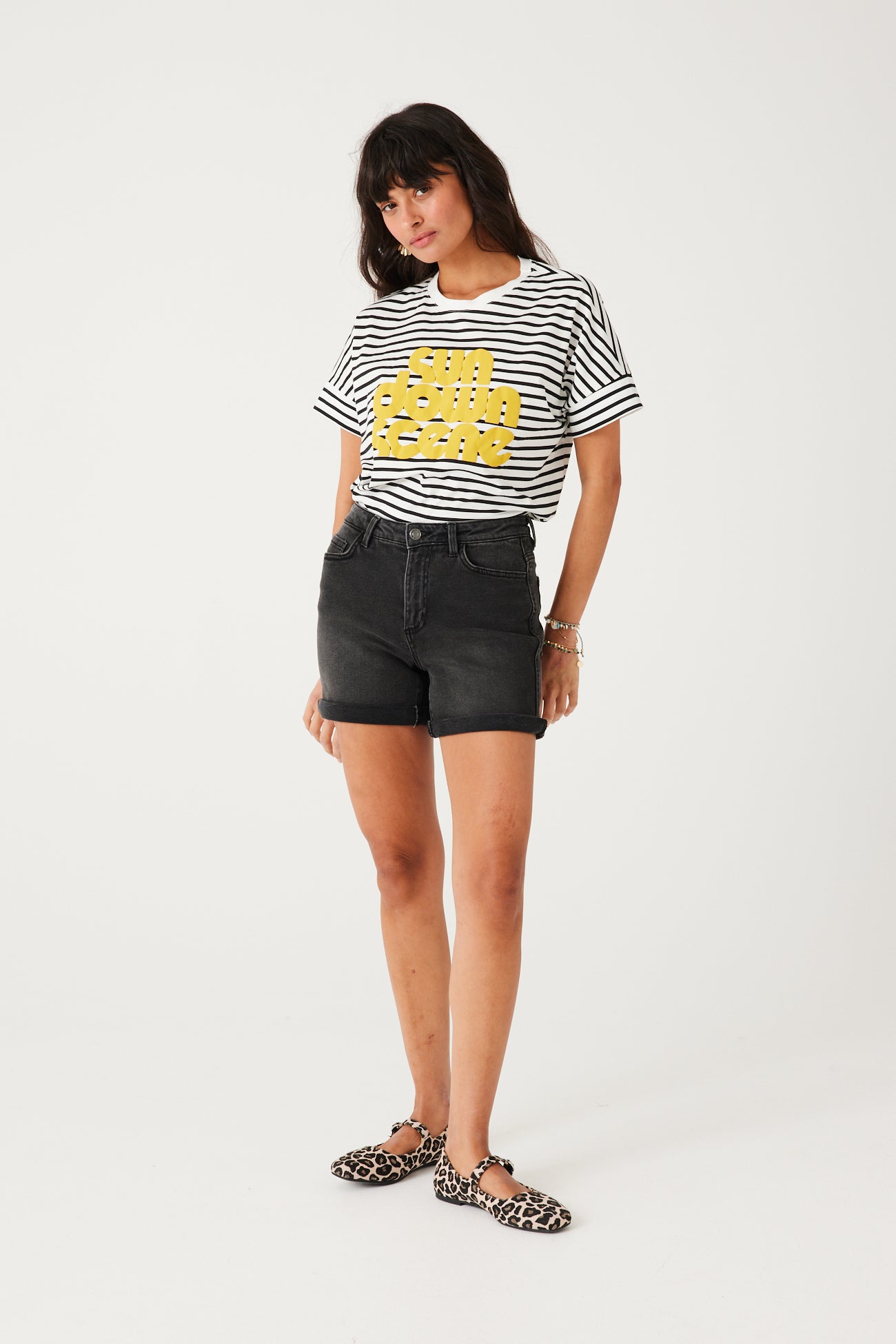 Denim shorts - Grey denim