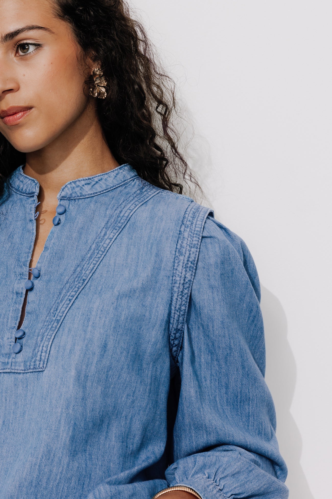 Lightweight denim blouse - Medium denim