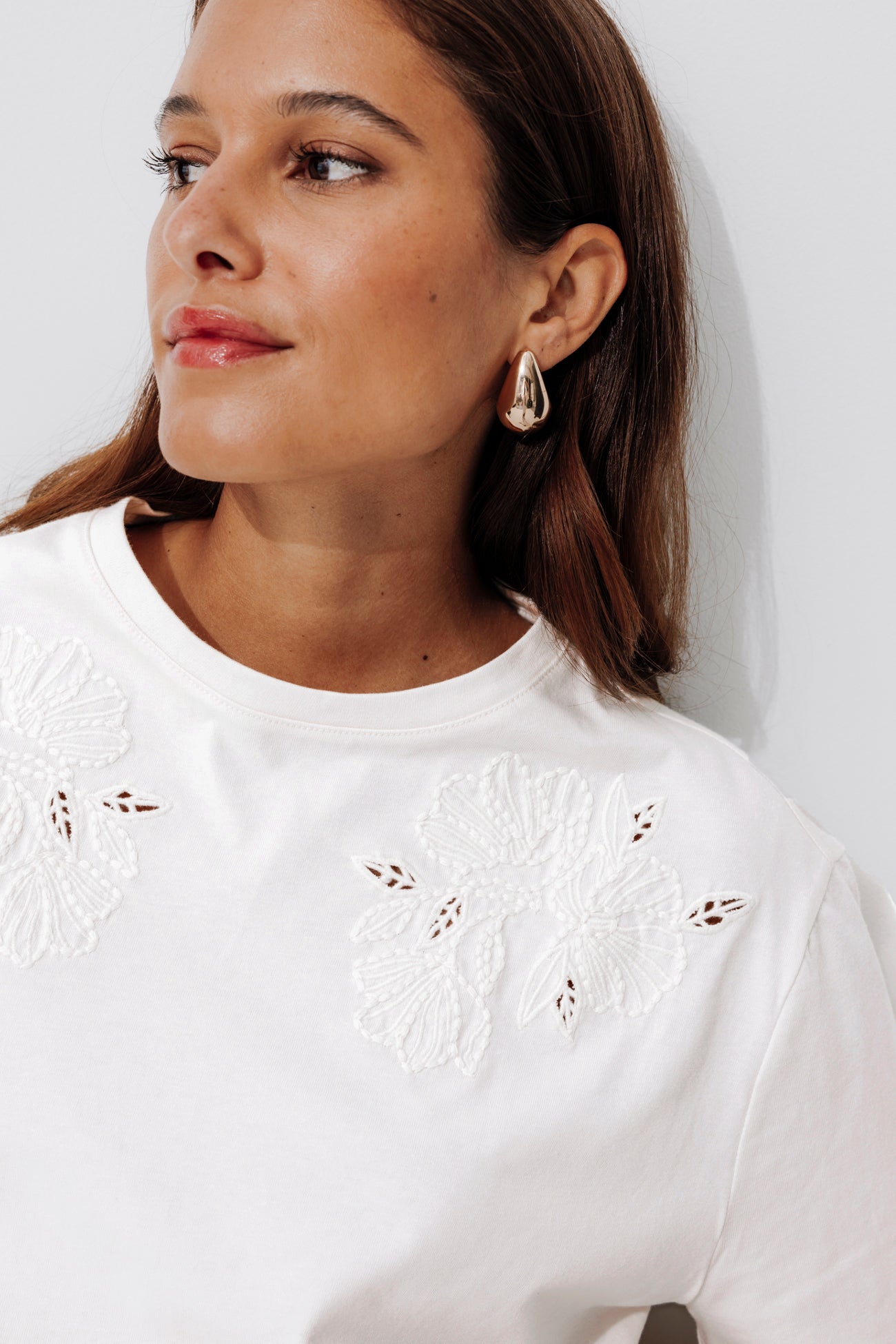 Embroidered t-shirt - Sand