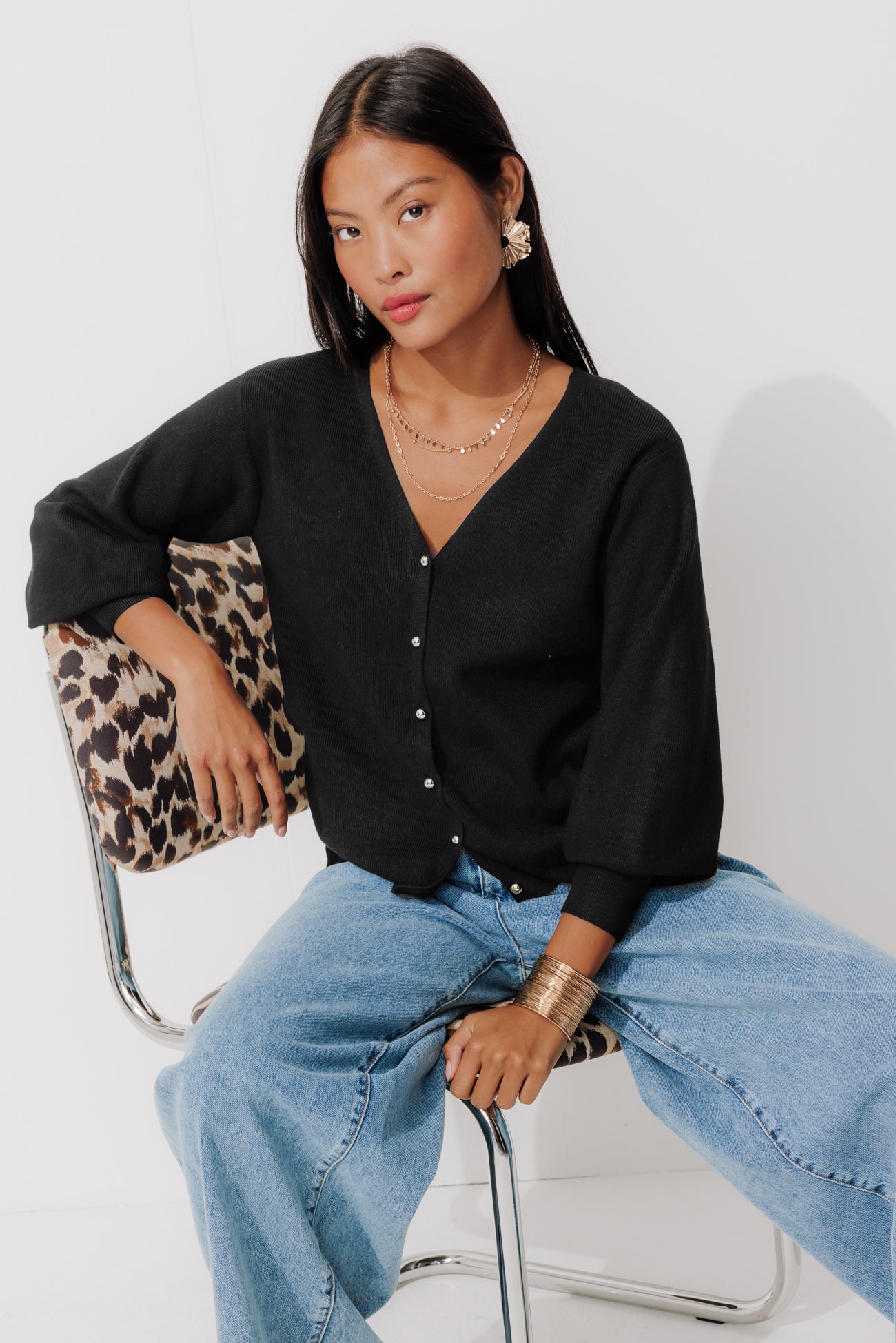 Recto/verso nautical cardigan - Black