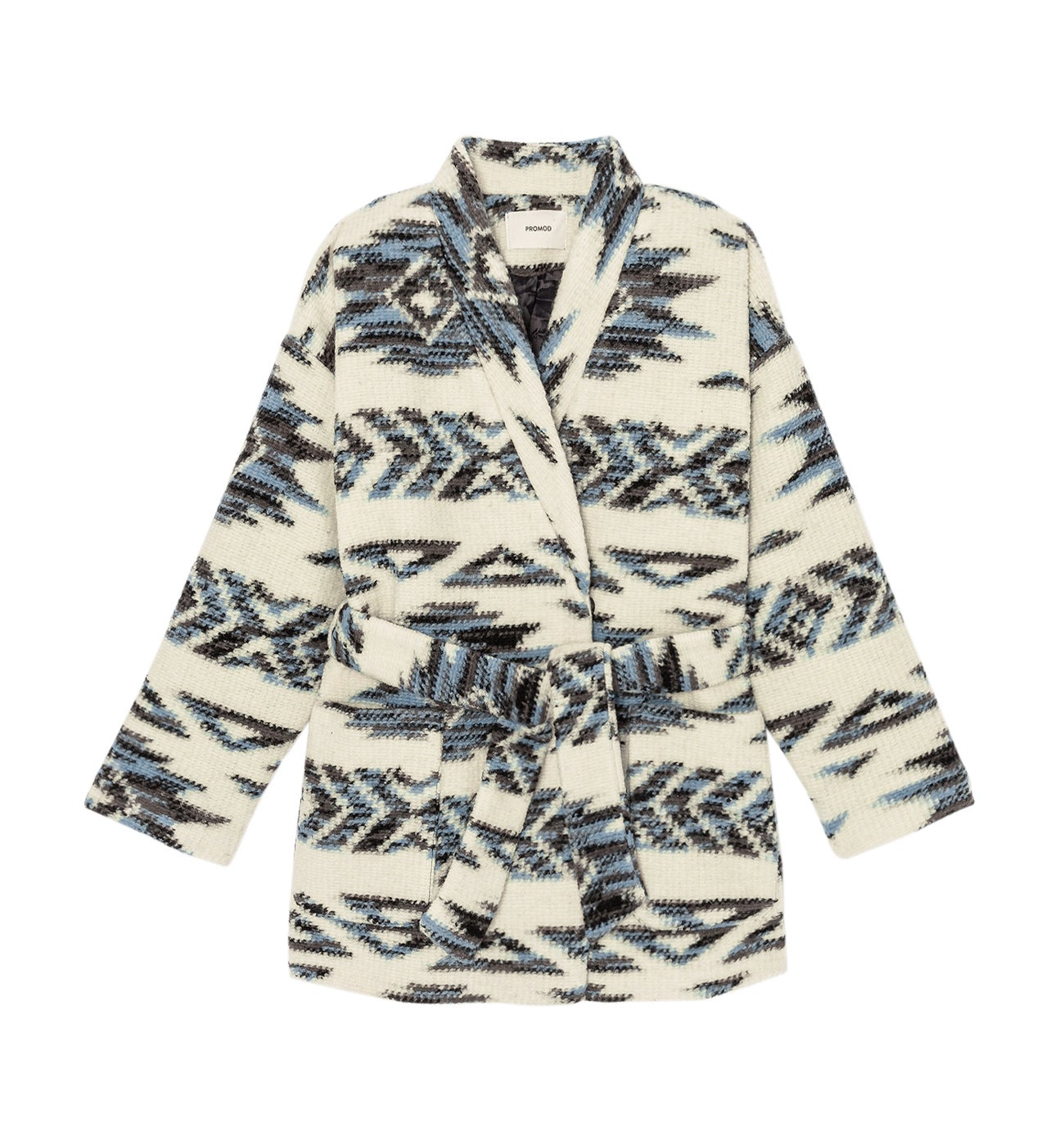 Wool-blend coat - Ecru print