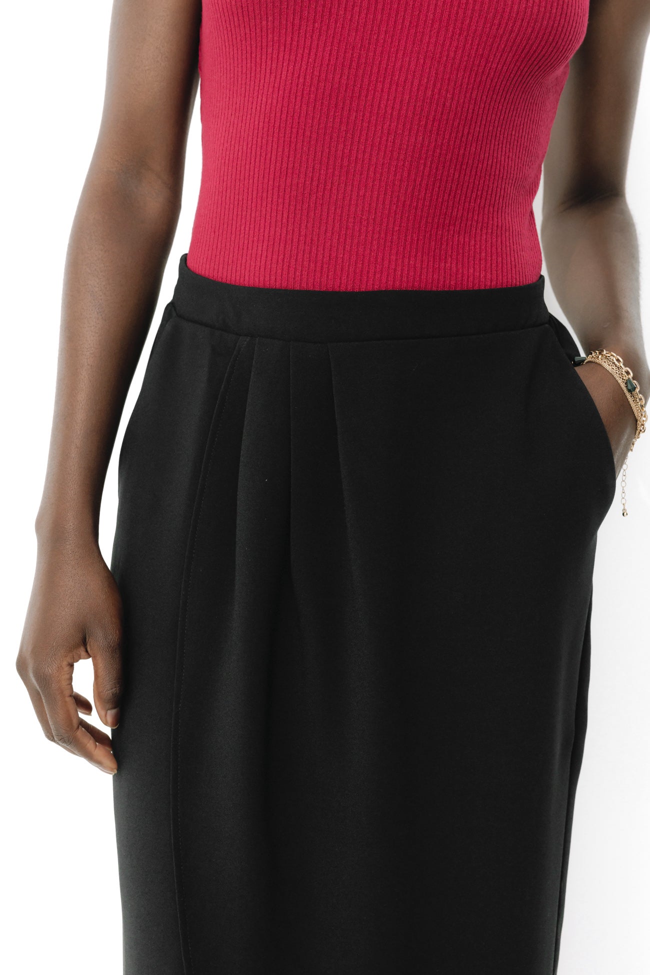Plain midi skirt - Black