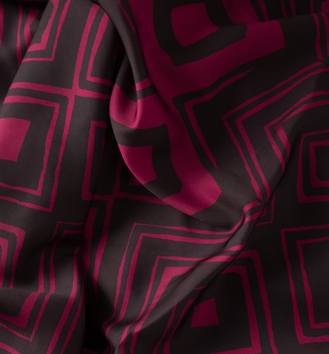 Polyester satin fabric cut - Black print