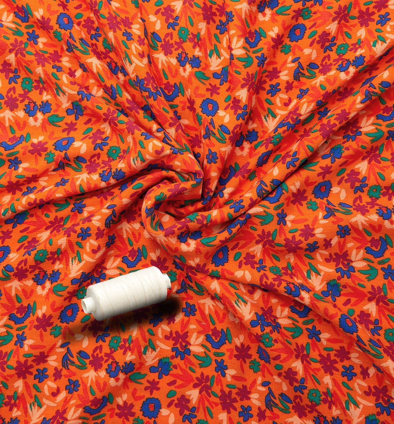 3m crinkle viscose fabric cut - Mandarine print