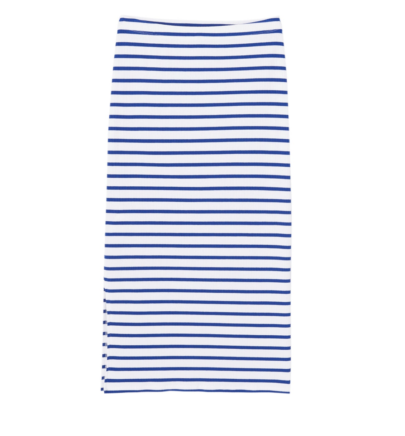 Ribbed jersey skirt - Navy blue stripes