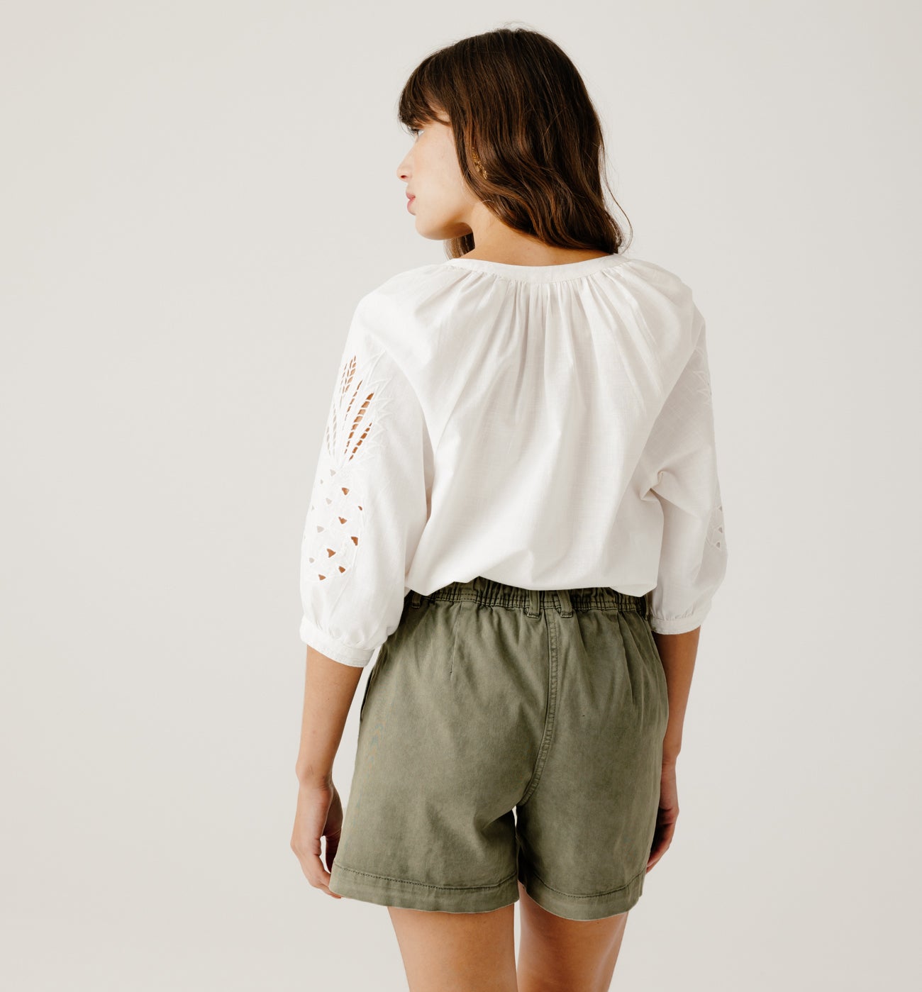 Plain canvas shorts - Beige