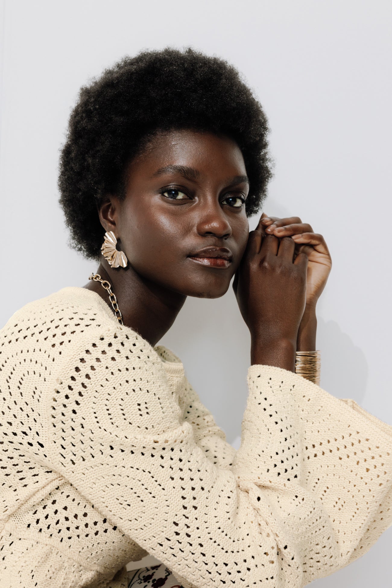 Two-way crochet jumper - Ecru