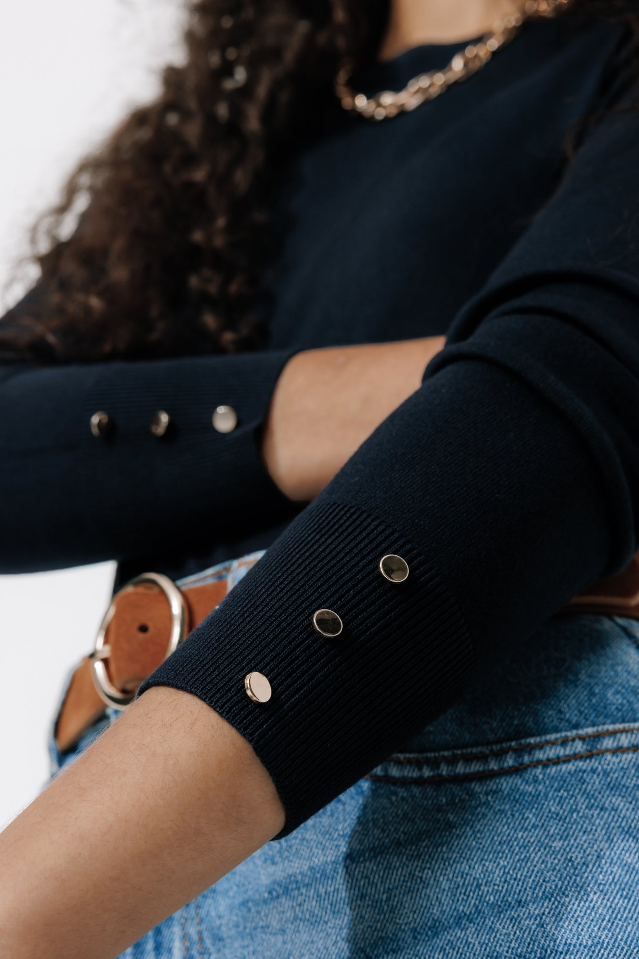 Ecodesign round-neck jumper - Black