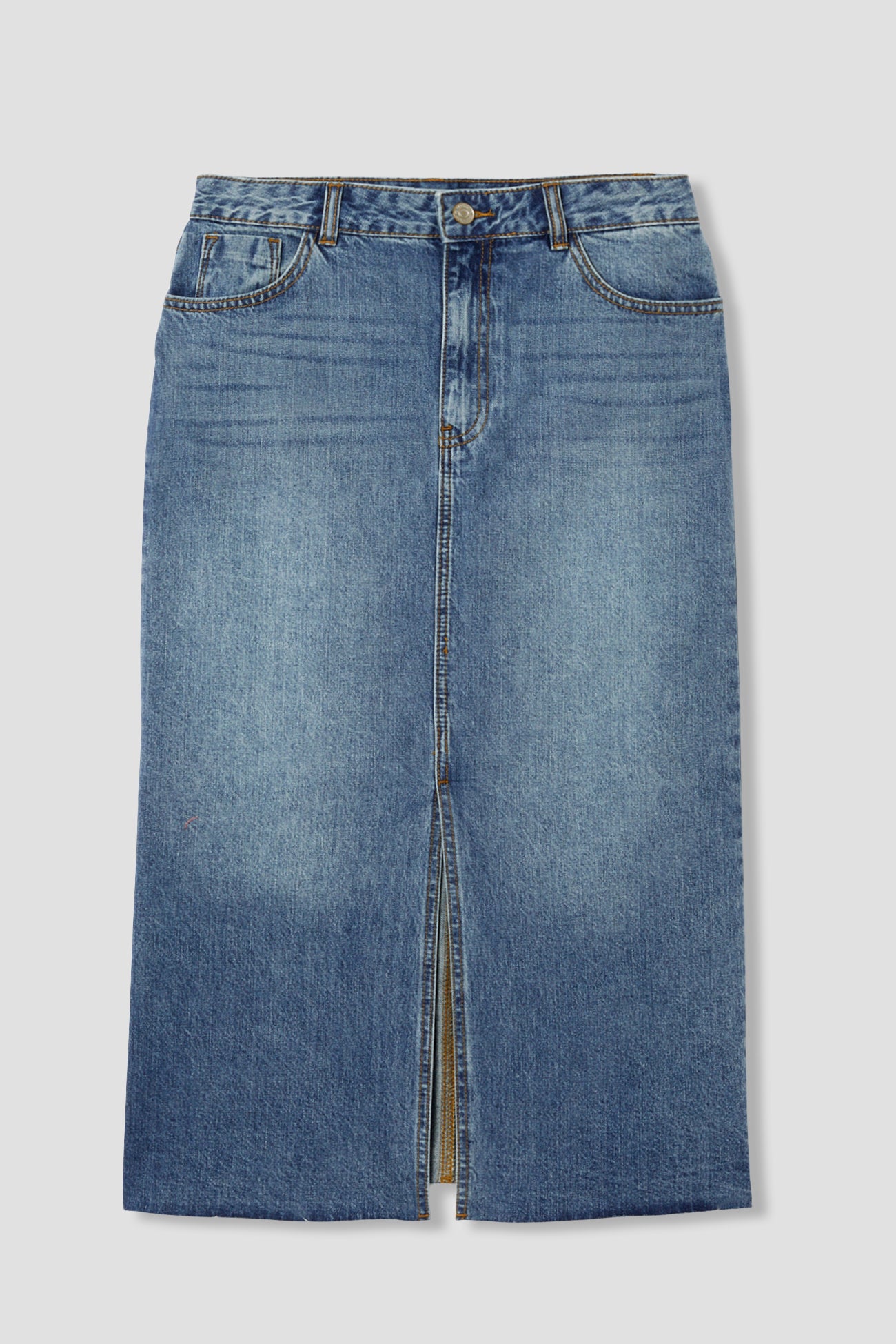 Denim midi skirt - Grey denim