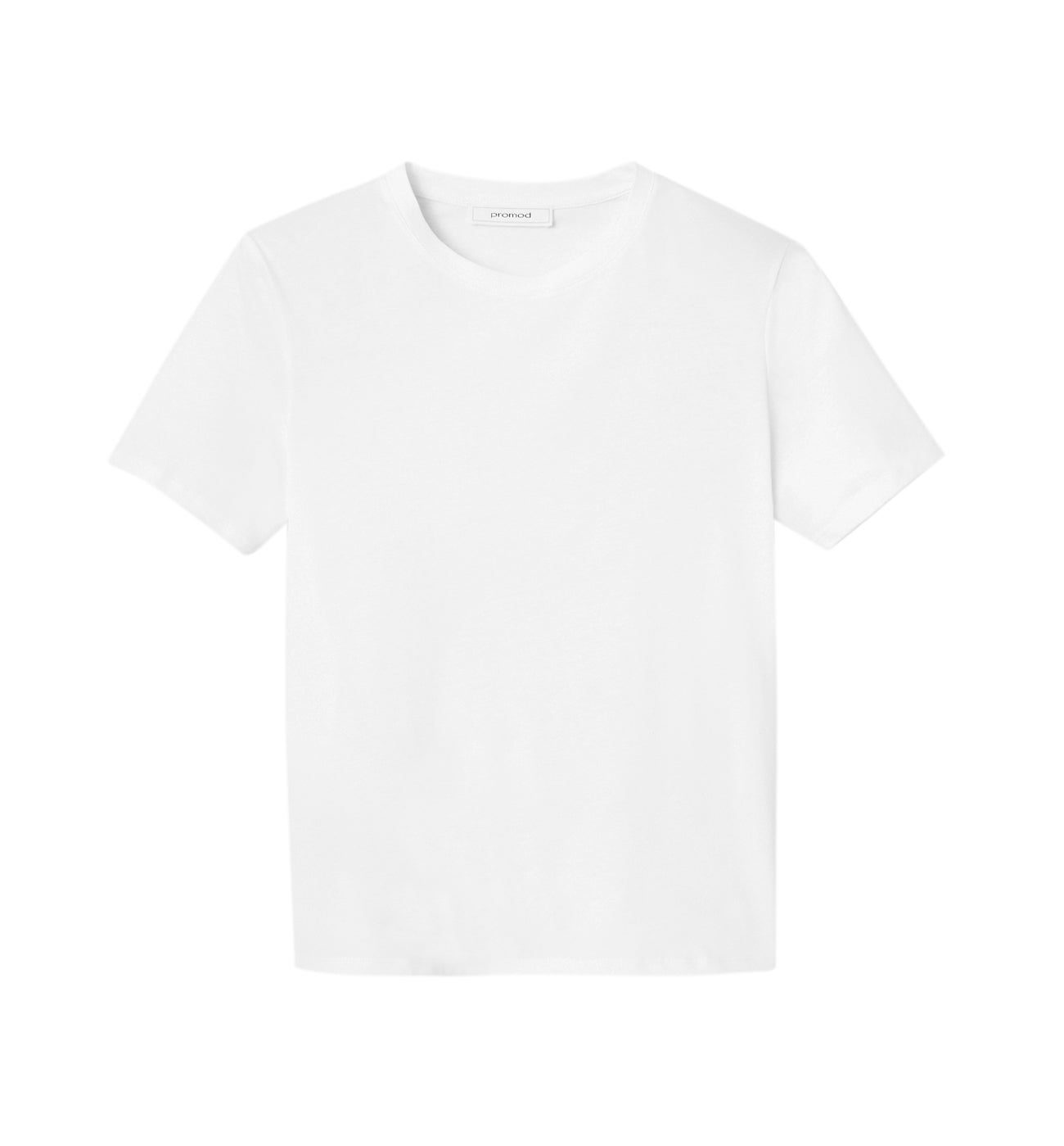 Plain short-sleeved top - White