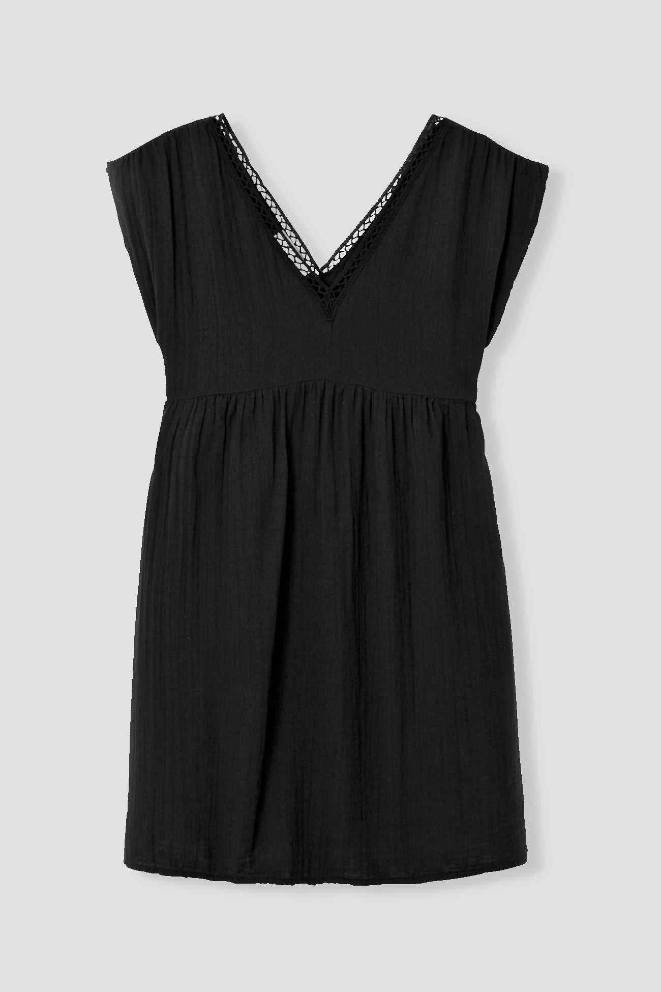 Cotton gauze dress - Ochre