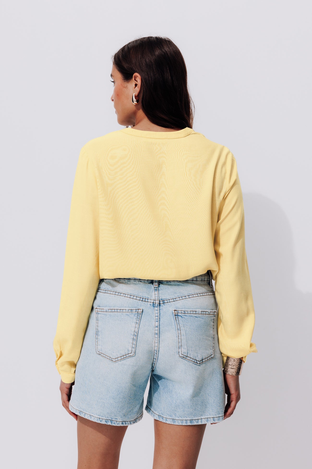 Tunic neckline blouse - Yellow