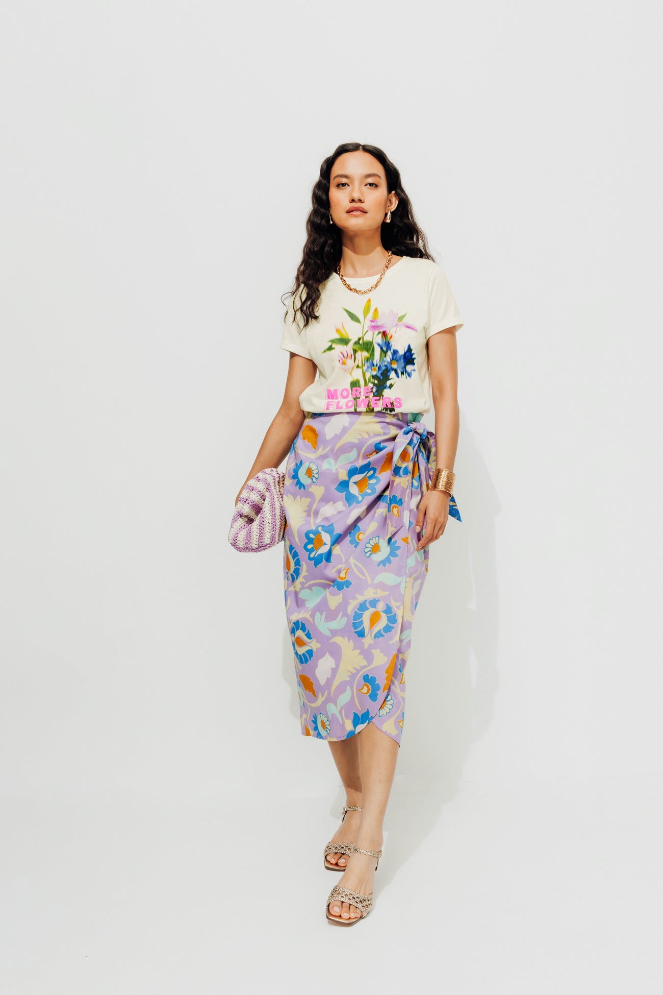 Front motif top - Ecru print