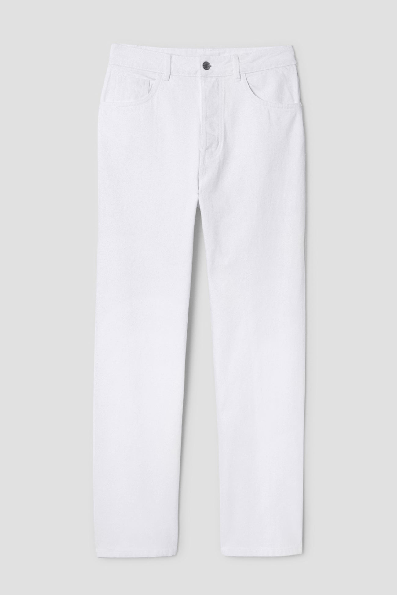 High-waist straight leg jeans - Ecru