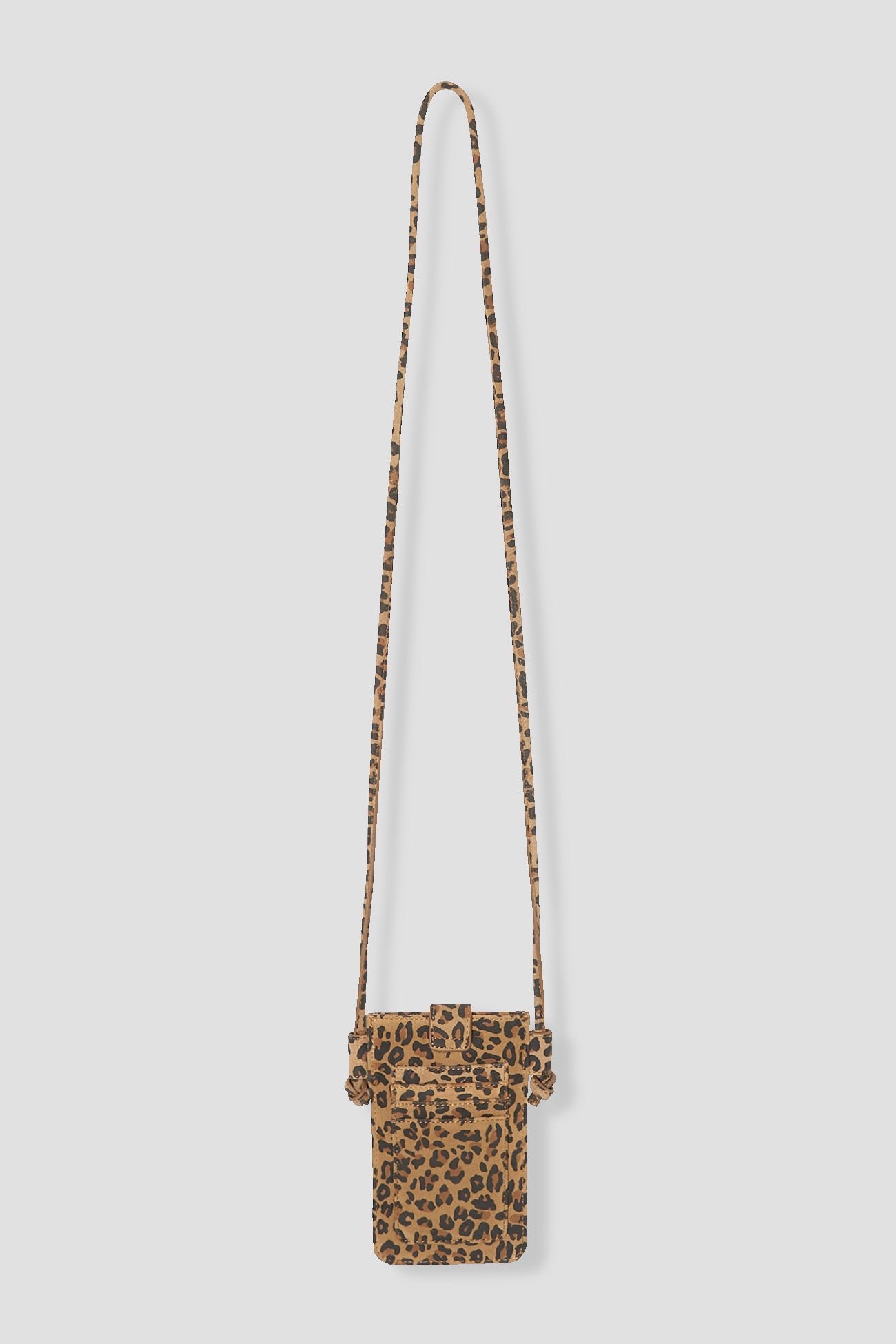 Leather leopard mini bag - Camel print