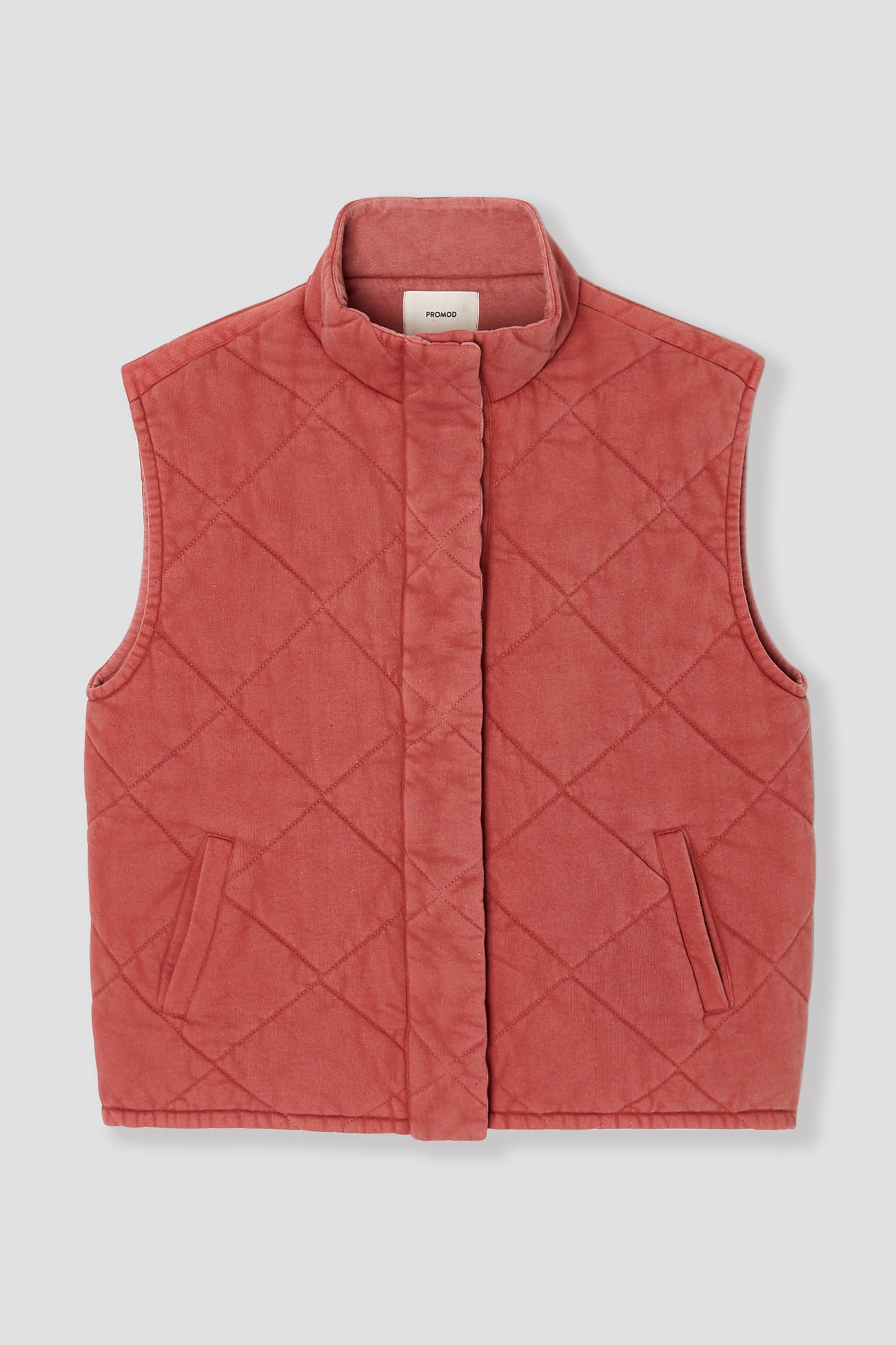 Padded fleece waistcoat - Raspberry red