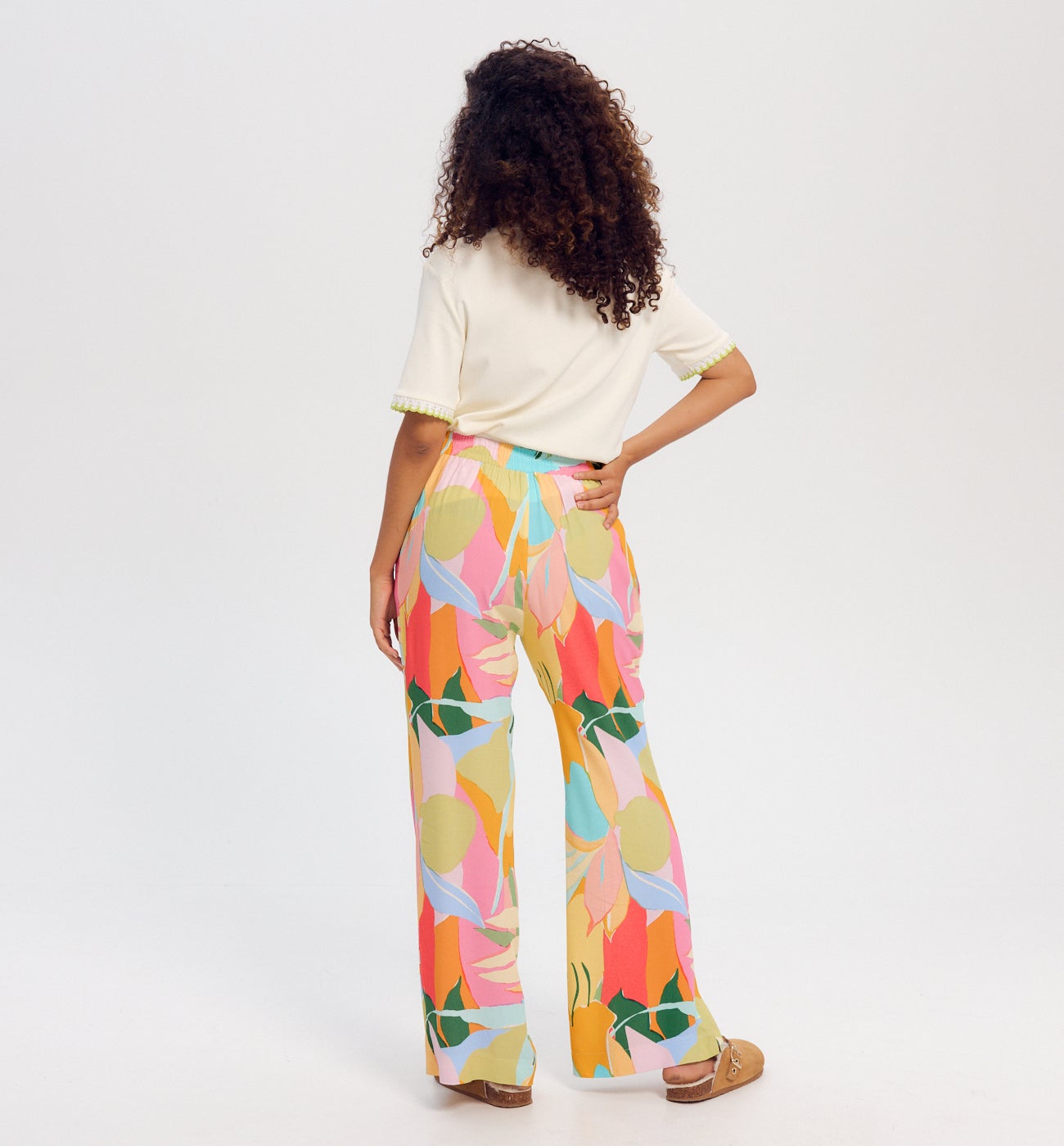 Wideleg patterned trousers - Multicolour print