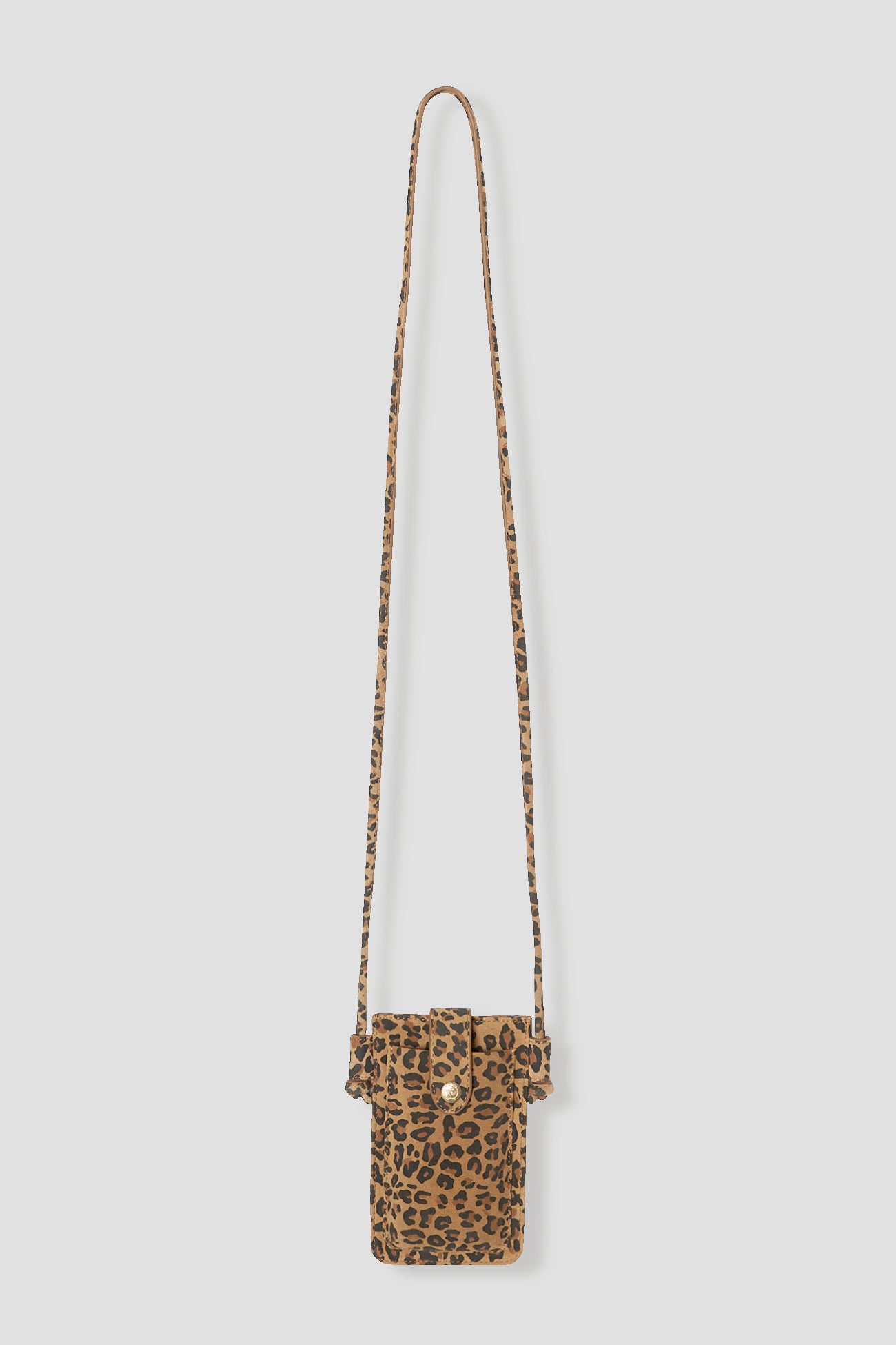 Leather leopard mini bag - Camel print